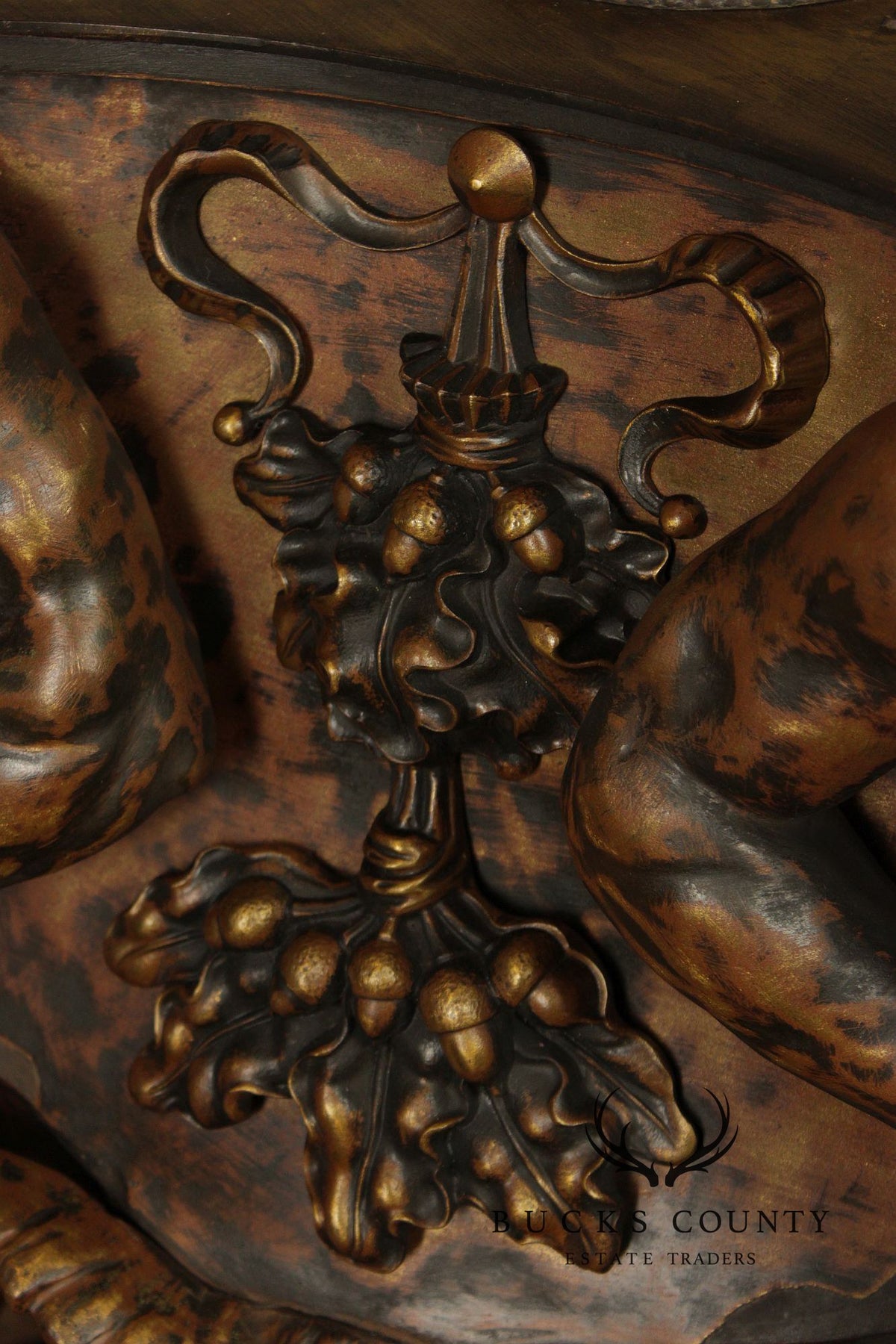 Antique Neoclassical Pair Of Mythological Figural Table Bases In Bronze