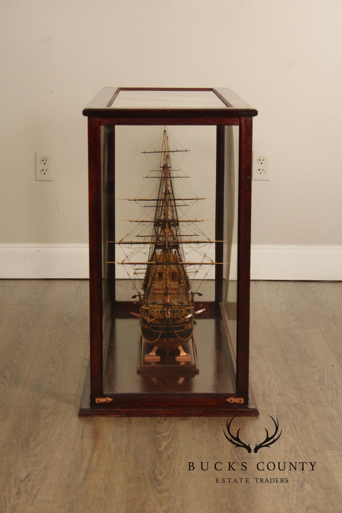 Model Ship 'HMS Victory' In Wooden Display Case