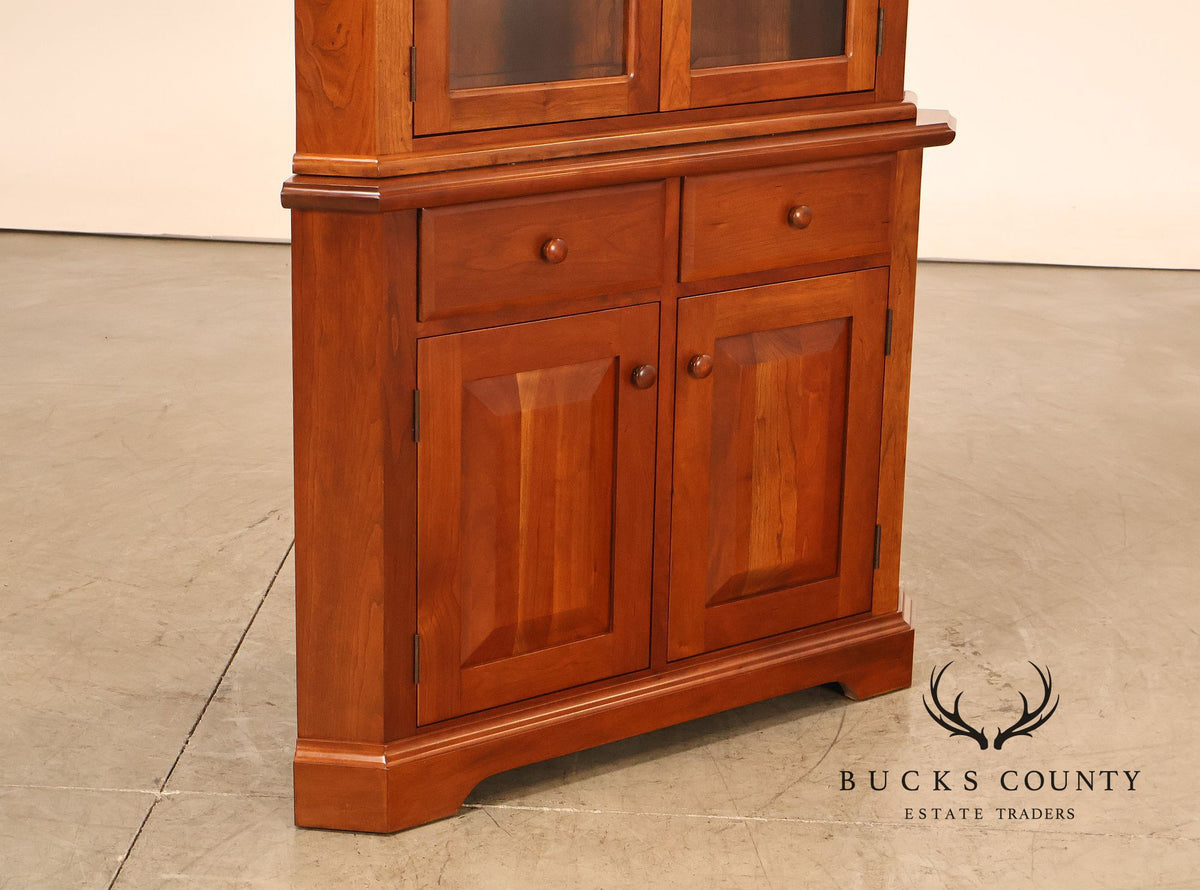 Hunt Country Furniture Cherry Corner Cabinet With Beveled Glass Doors