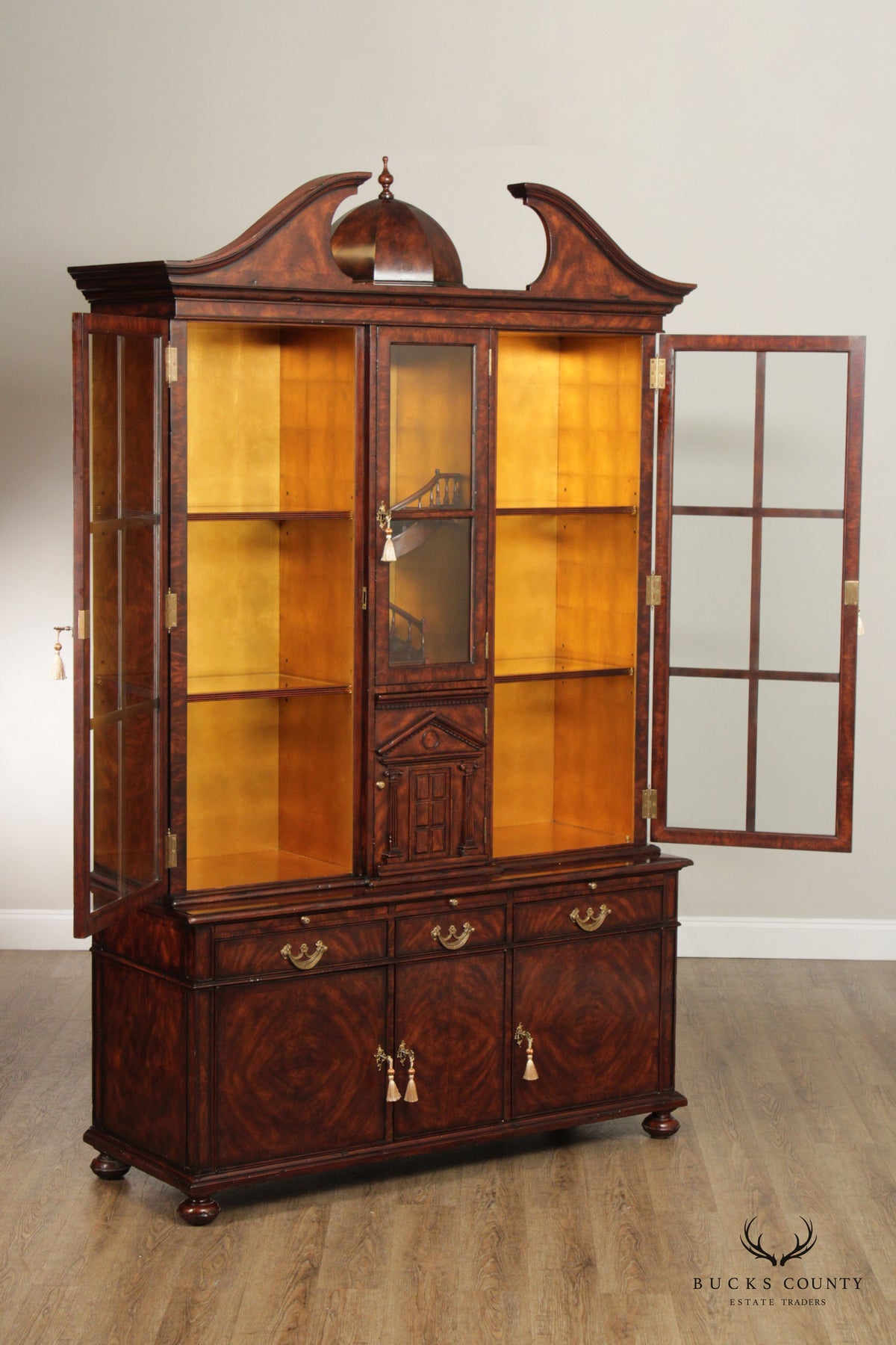 Althorp Living History Architectural Mahogany Display Cabinet With Interior Spiral Staircase