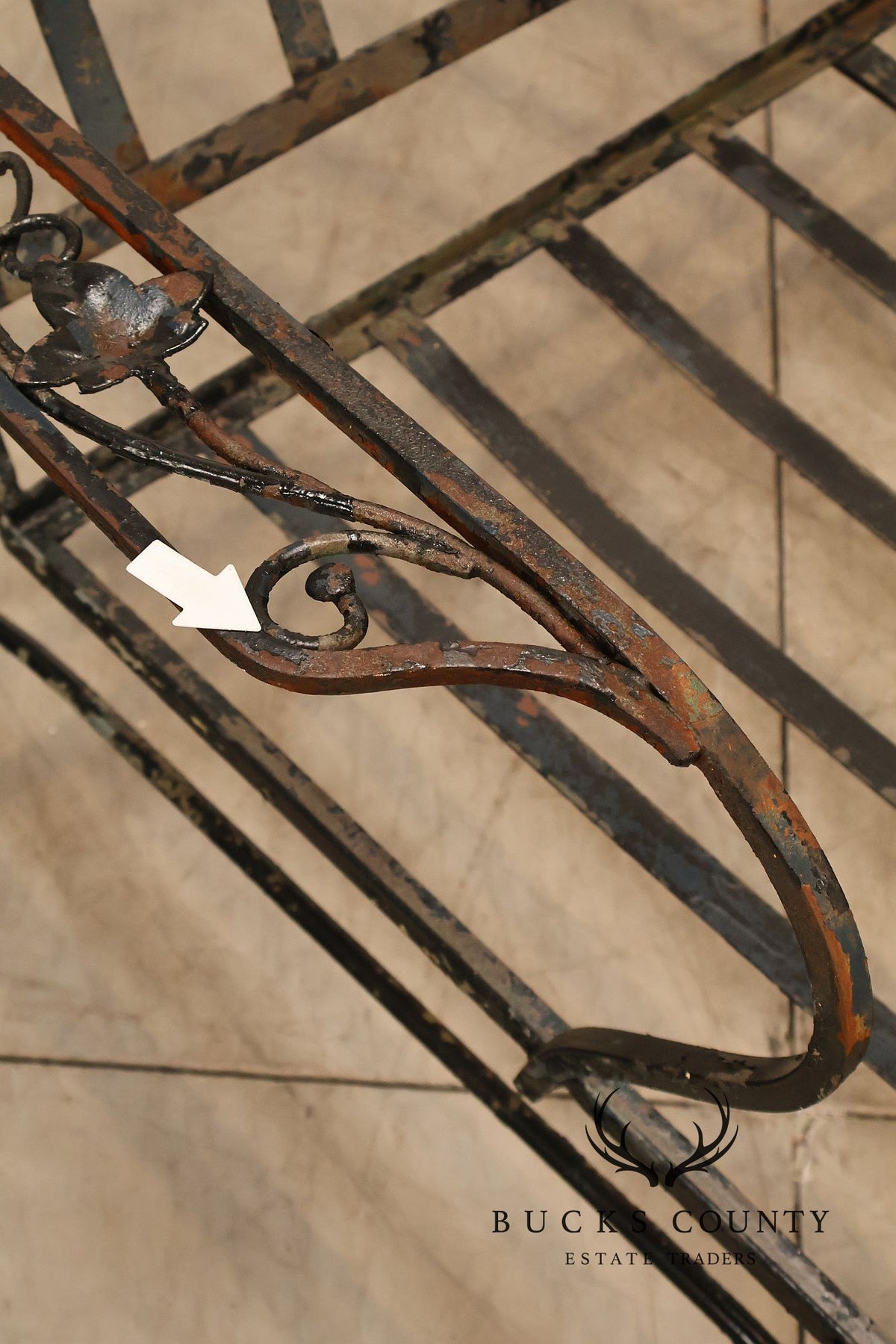 Vintage Wrought Iron Ivy Pattern Garden Bench