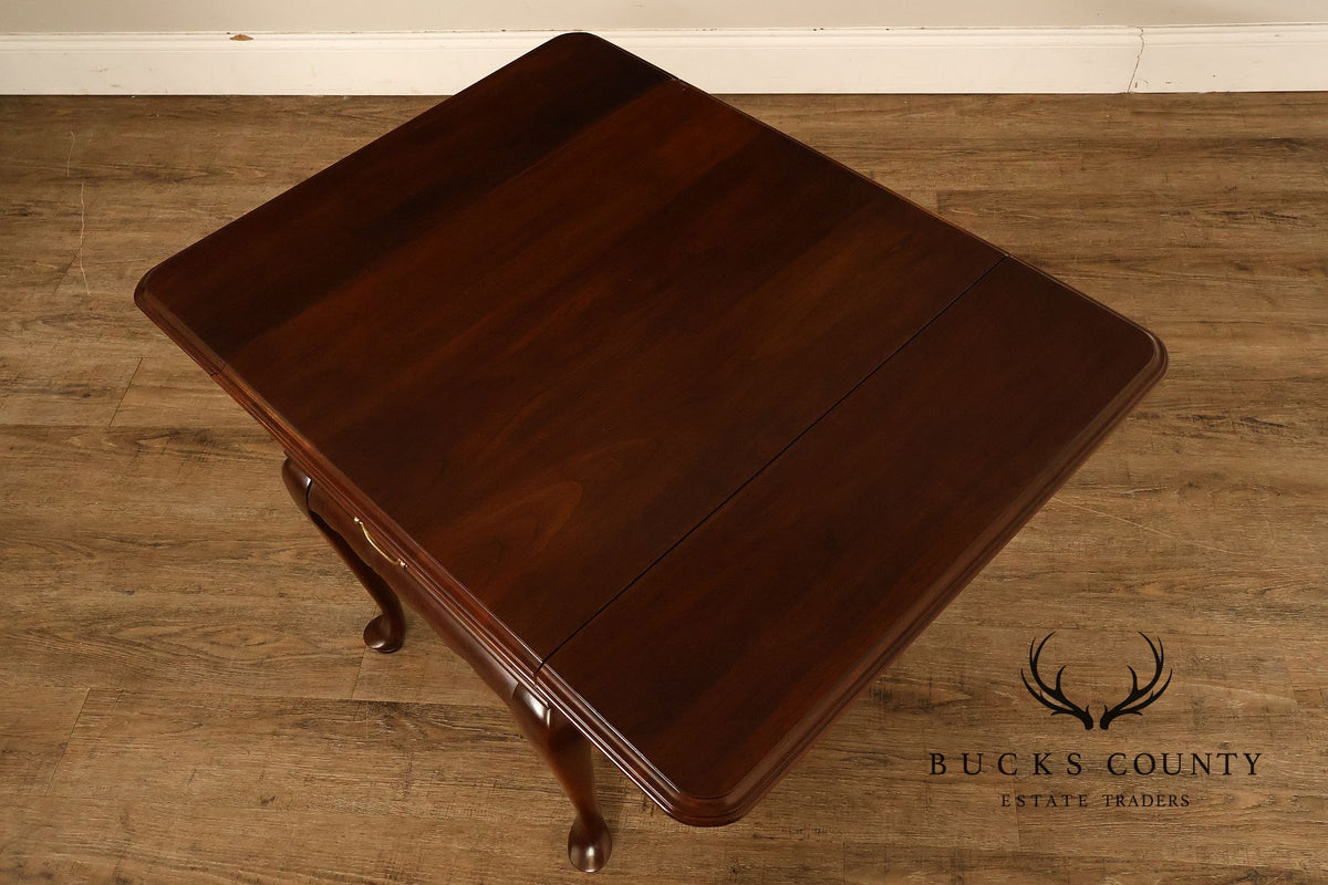 Ethan Allen Vintage Queen Anne Style Cherry Drop Leaf Side Table