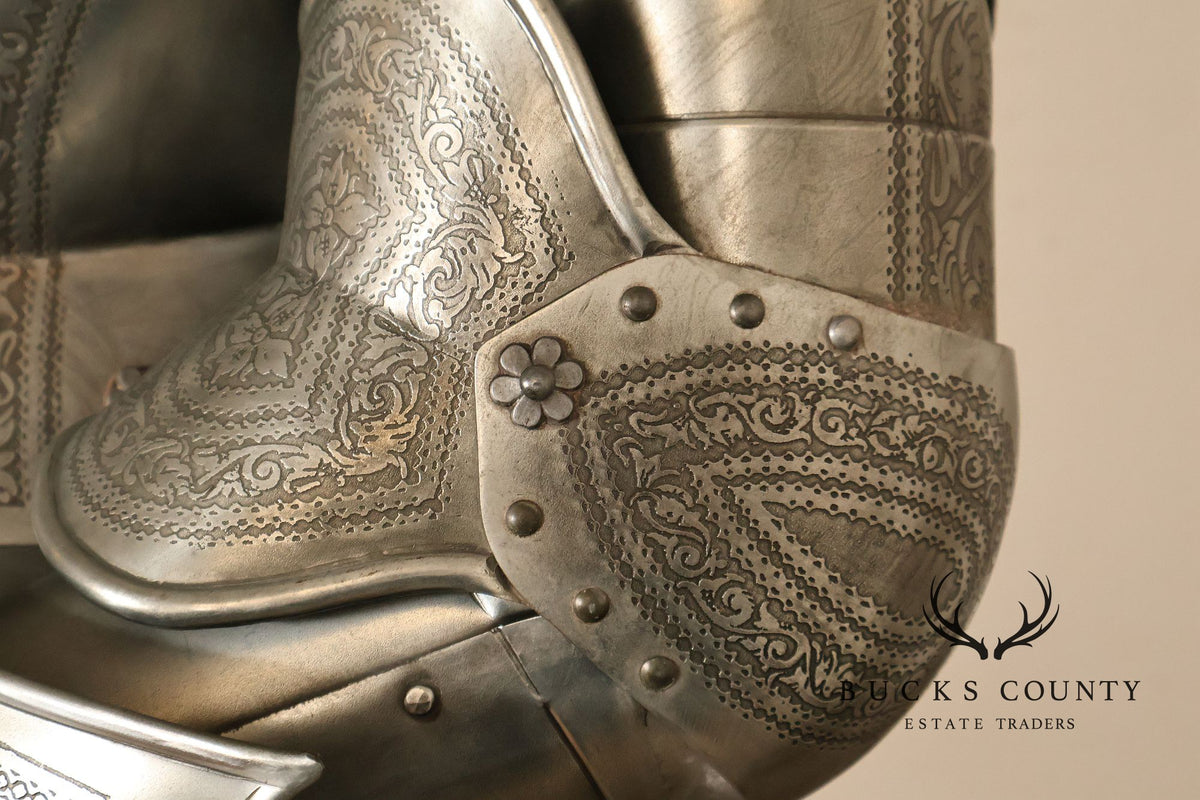 Marto Toledo Spanish Engraved Full Suit of Armor with Sword