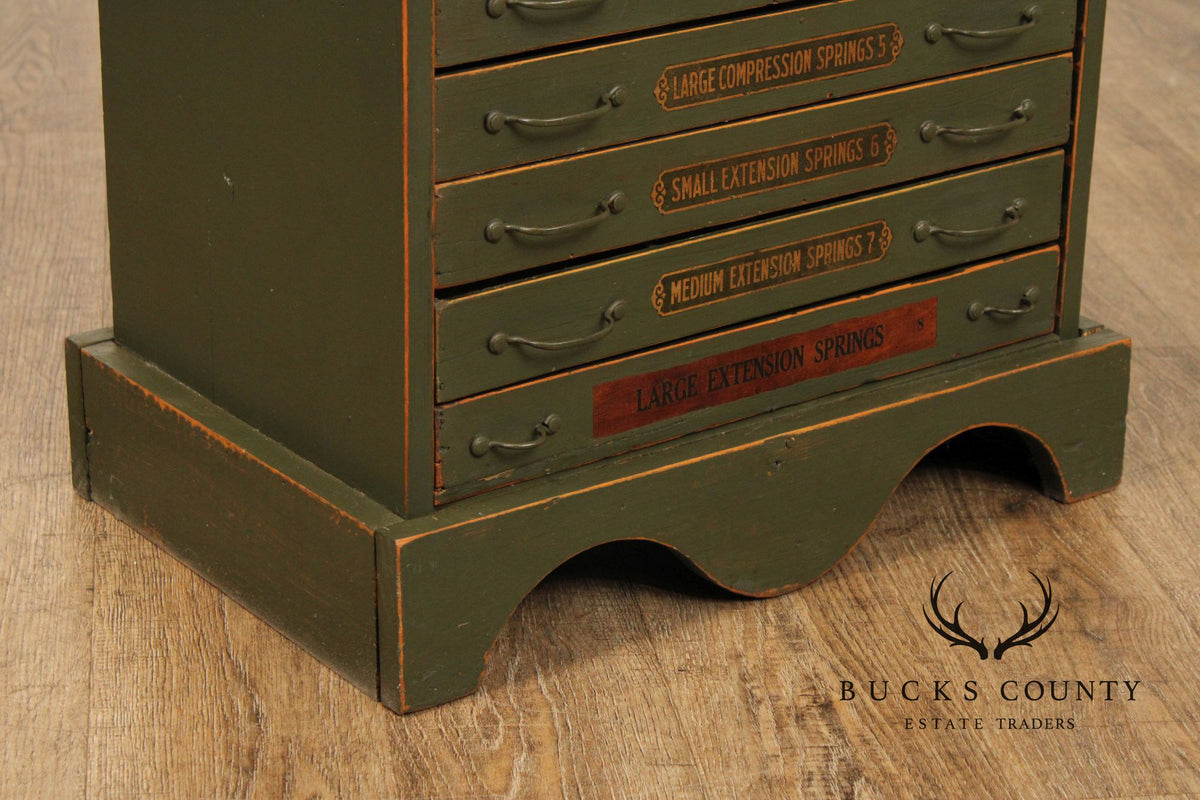 Antique Country Store Compression Spring Cabinet