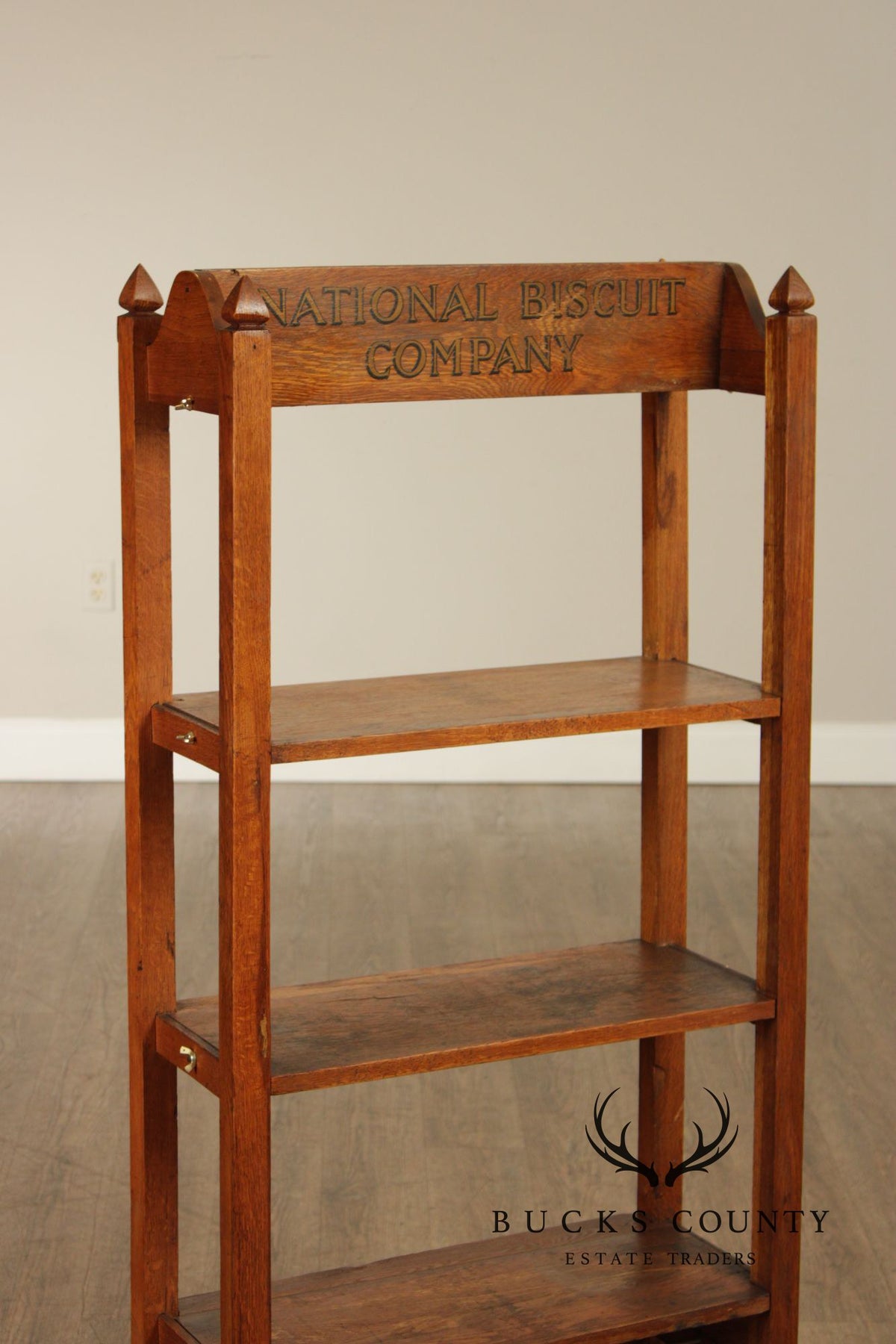 National Biscuit Company Arts & Crafts Oak Display Shelf