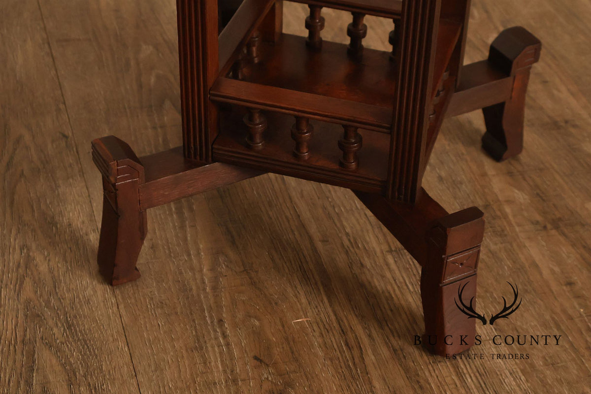 Victorian Eastlake Carved Walnut Plant Stand