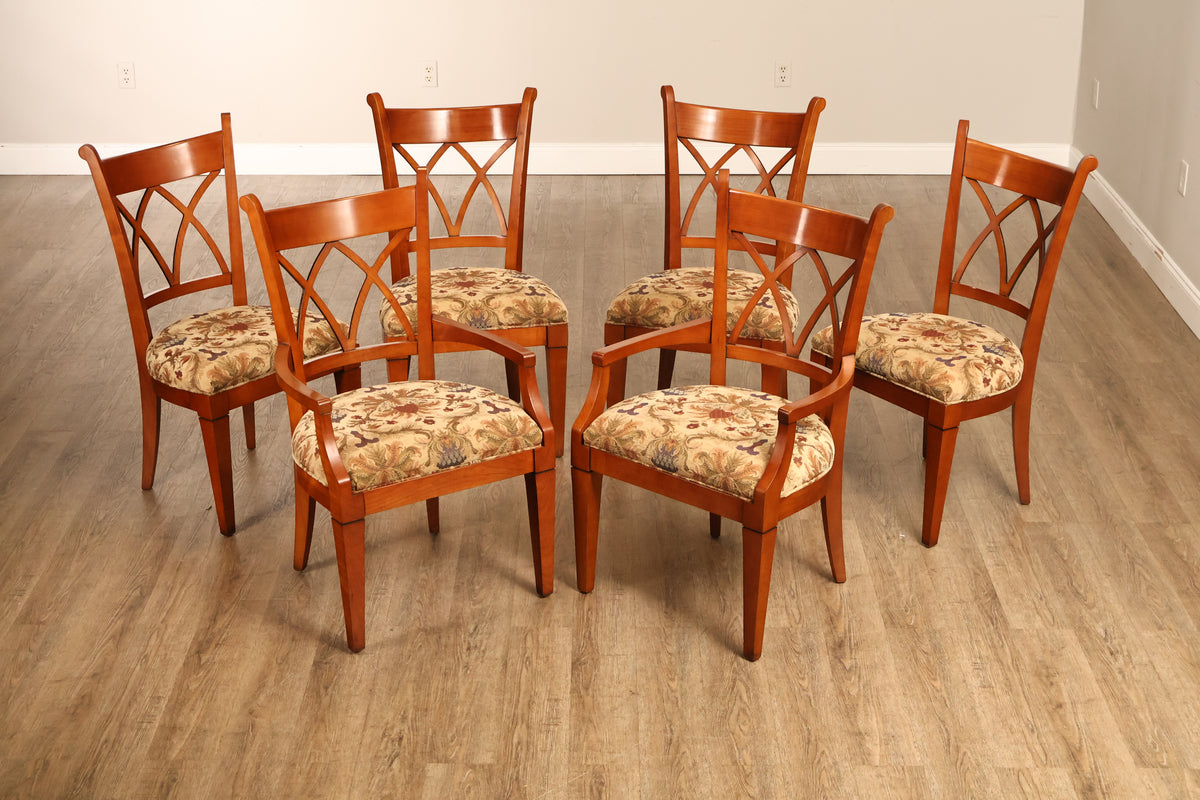 Harden Furniture Set Of Six Cherry Dining Chairs-European Interpretations Line