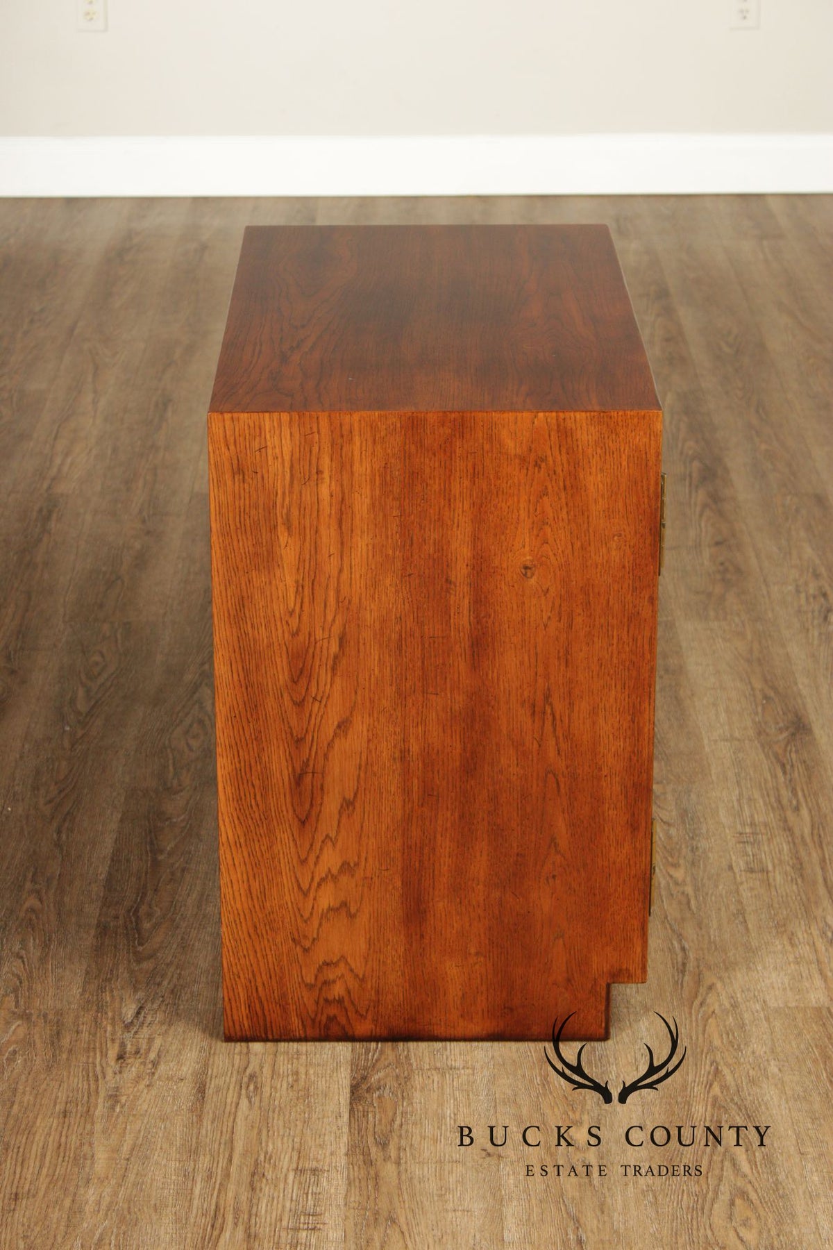 Henredon Campaign Style Oak Cabinet