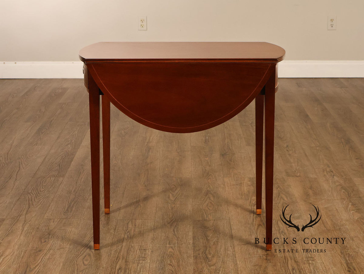 Baker Hepplewhite Style Mahogany Drop-Leaf Side Table