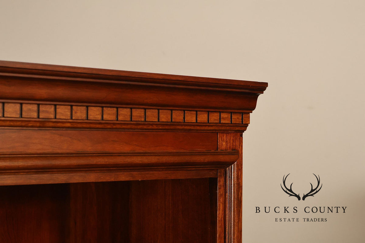 Georgian Pair Of Cherry Bookcases With Lower Cabinets