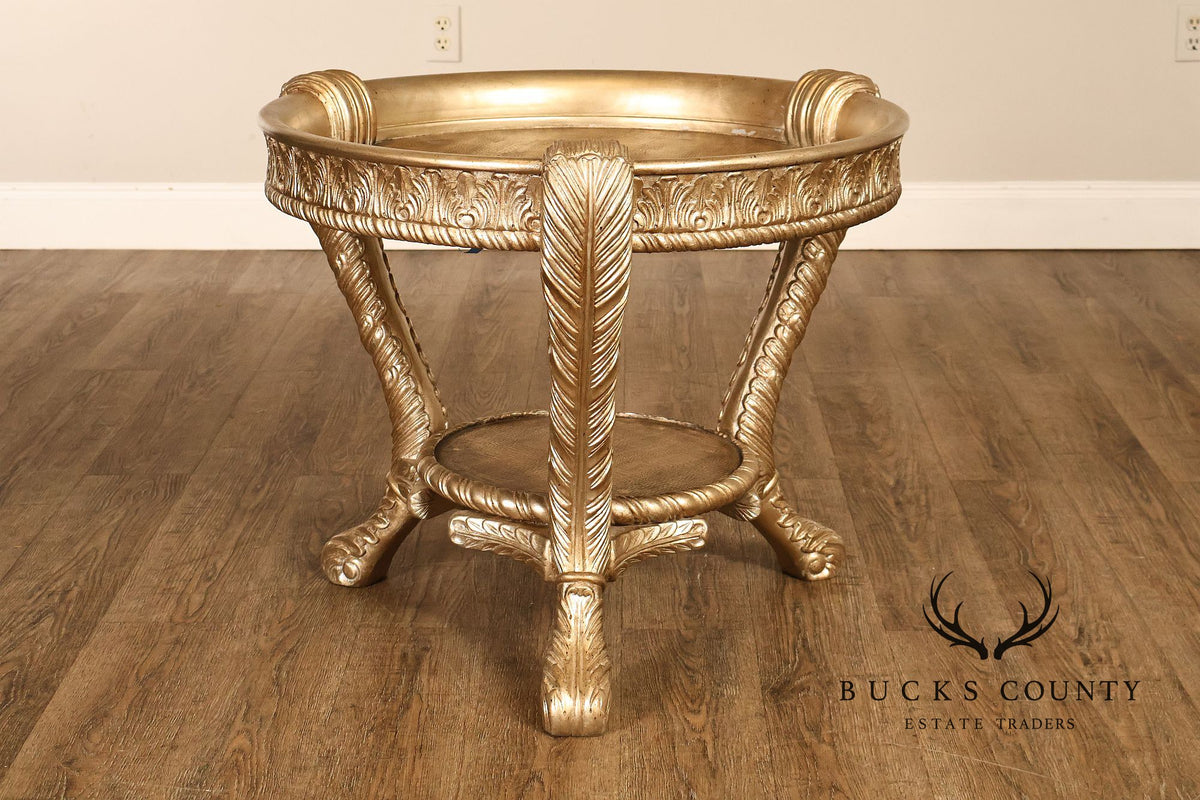 Hollywood Regency Style Pair of Gilt Side Tables