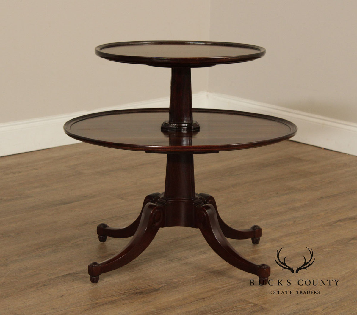 1940's Regency Style Two-Tier Mahogany Dumbwaiter