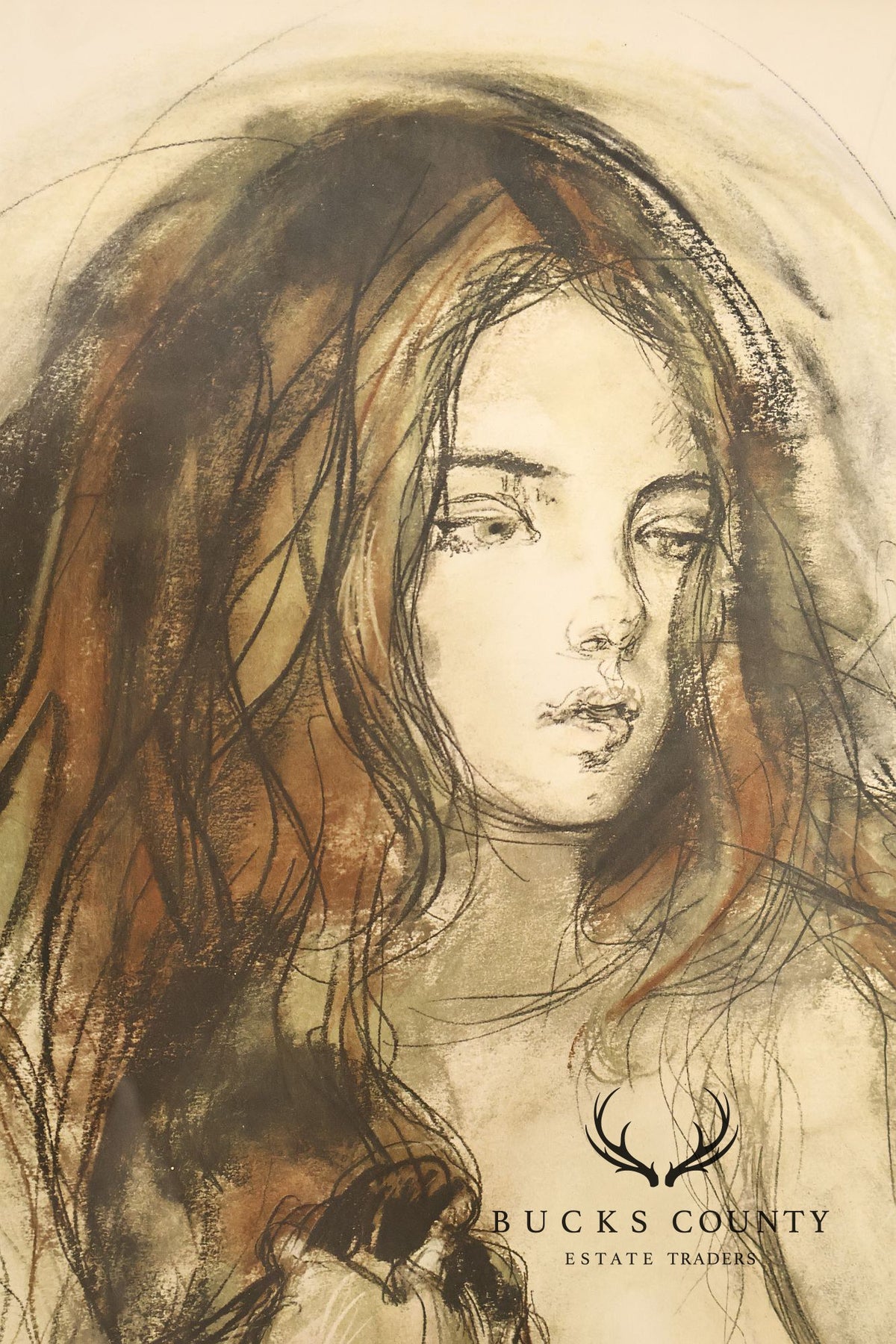 Sheldon C. Schoneberg Mixed Media Drawing, Nude Study