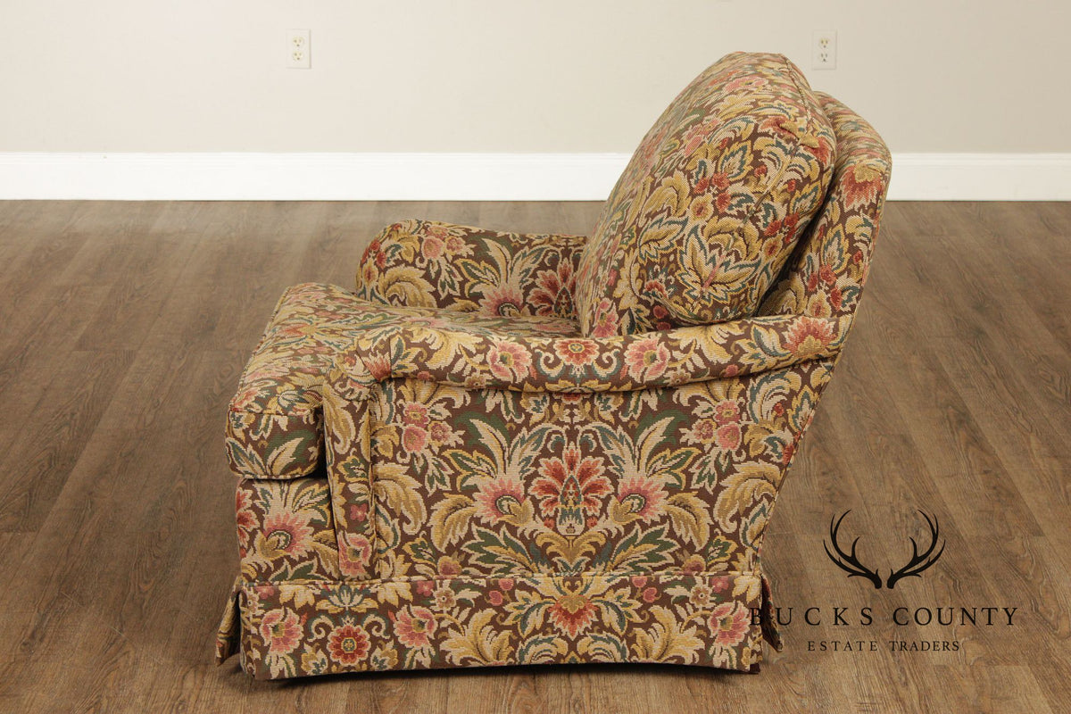 TRS Furniture Traditional Floral Upholstered Club Chair And Ottoman