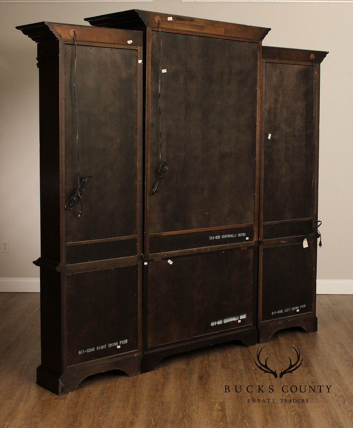 Tuscan Style Large Ebonized Display Cabinet