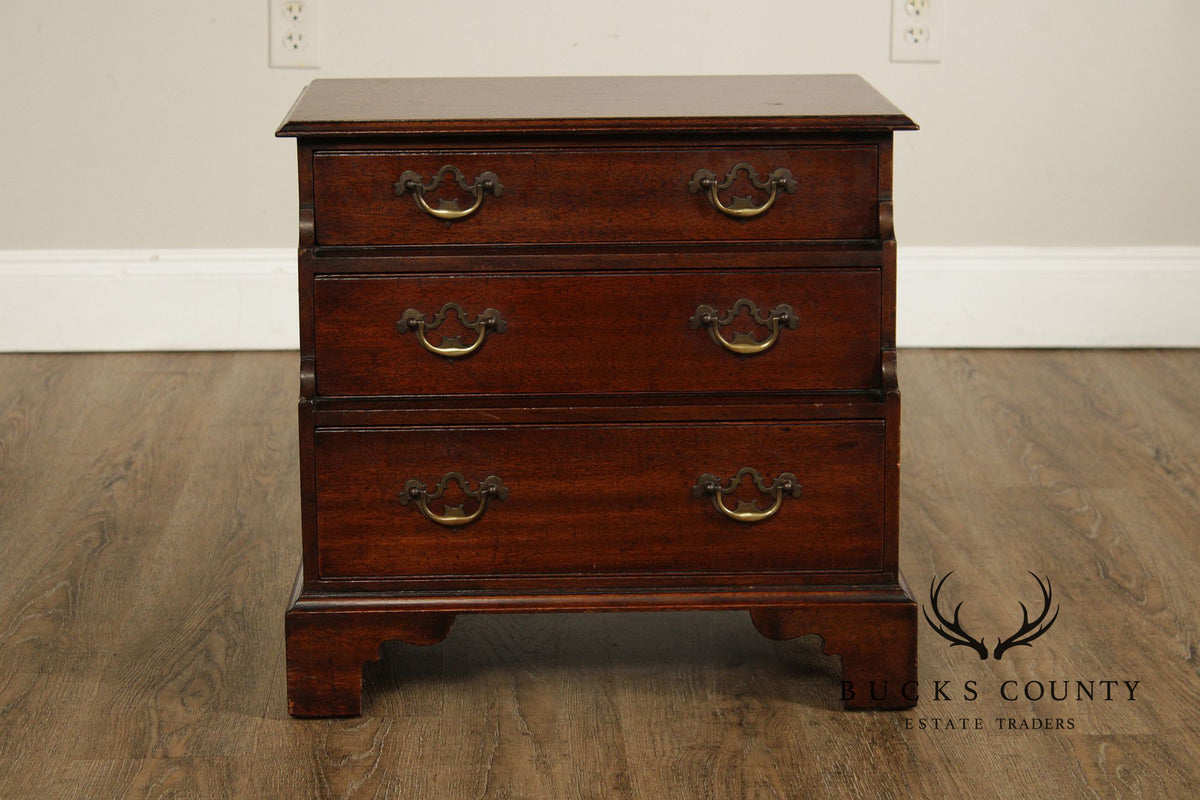 English George III Style Mahogany Three-Drawer Chest Side Table