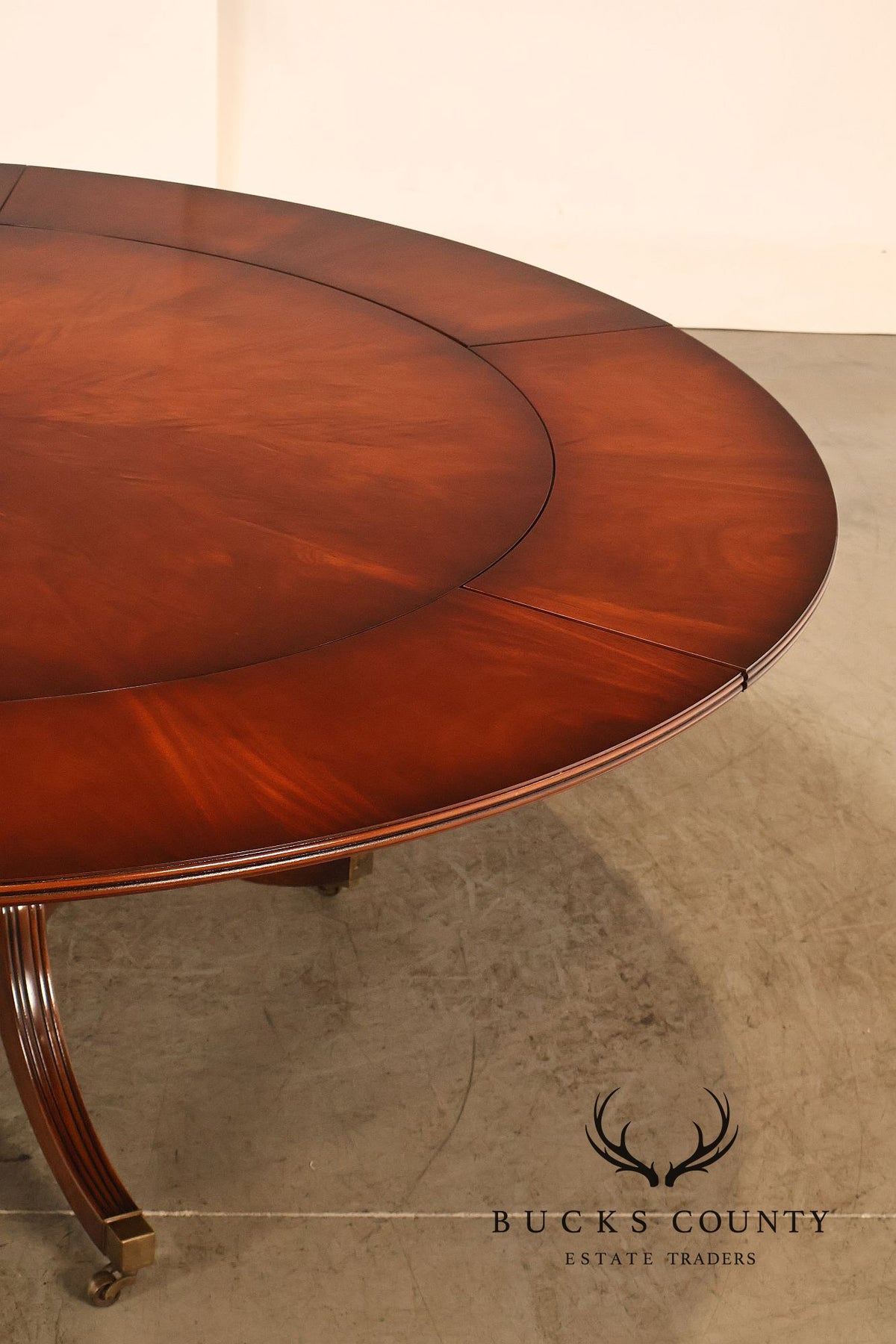 Bevan Funnell Inlaid Mahogany Round Extension Dining Table