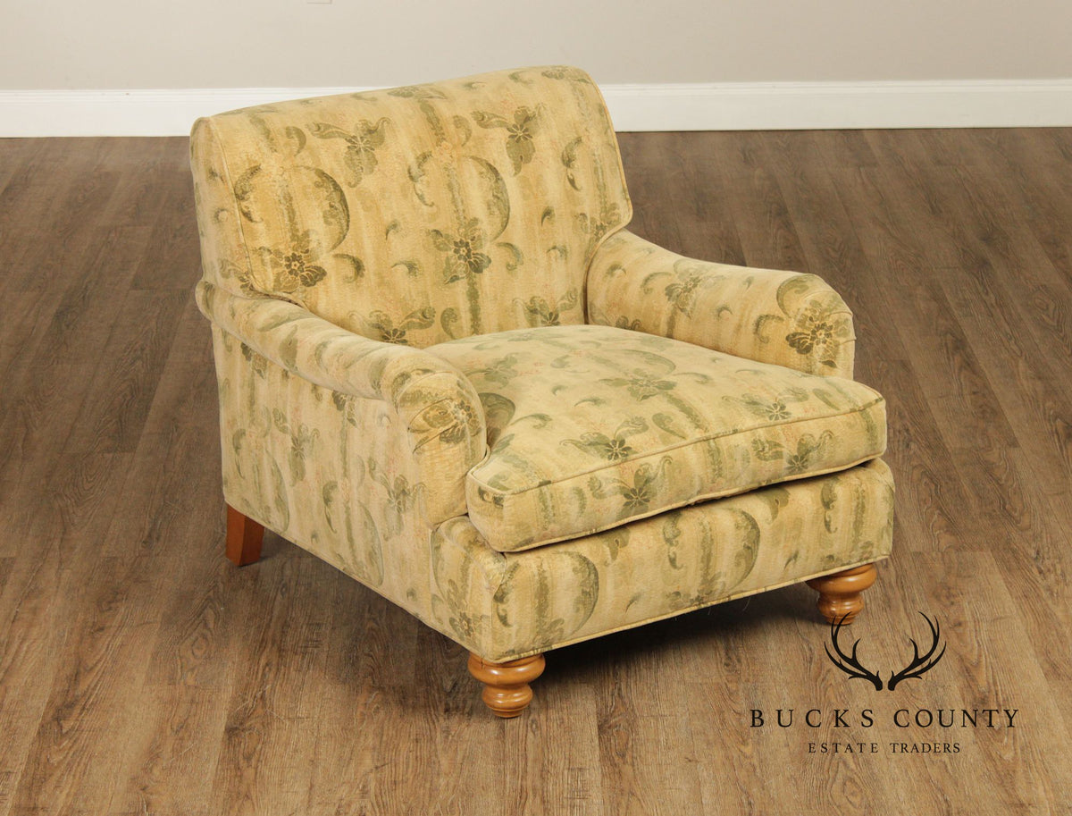 Custom Upholstered Lounge Chair and Ottoman