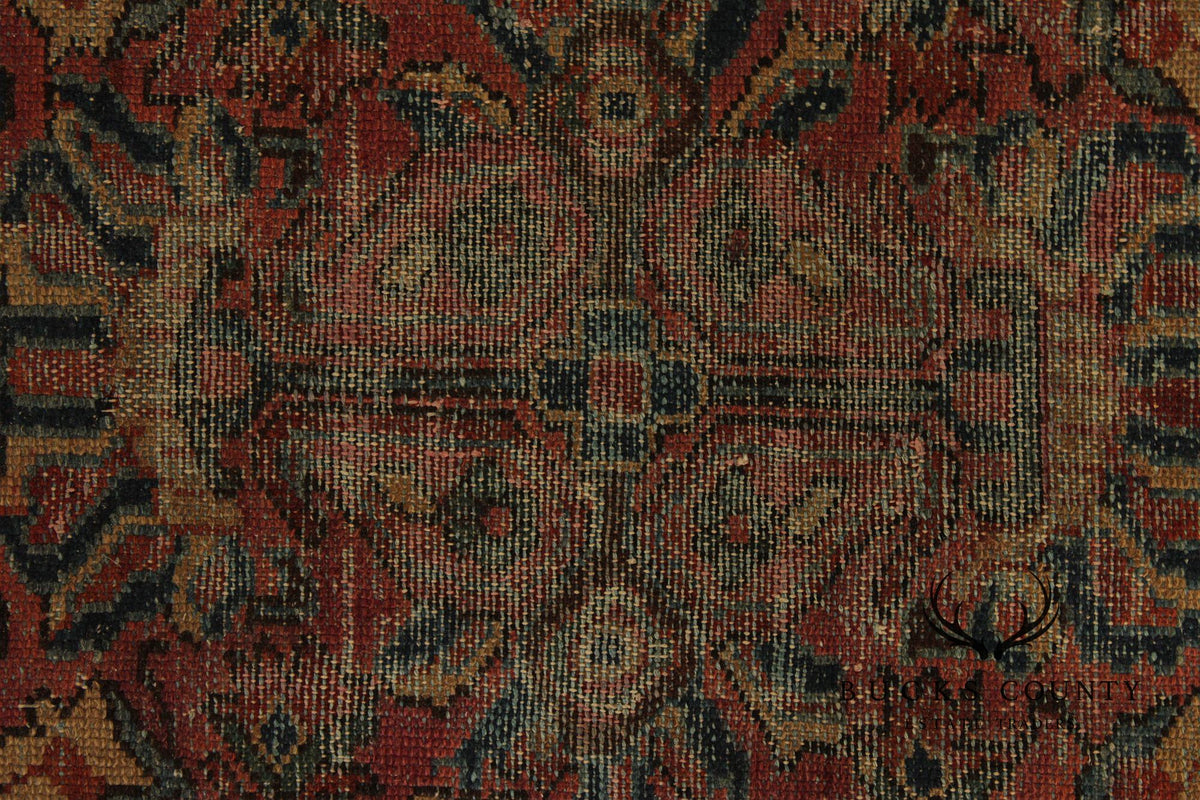 Persian Mahal Style Distressed Wool Scatter Rug