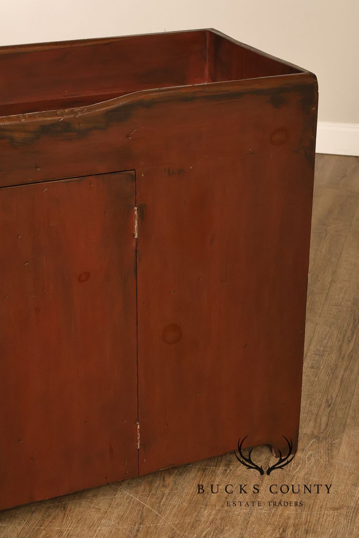 Custom Crafted Primitive Painted Pine Dry Sink Cabinet
