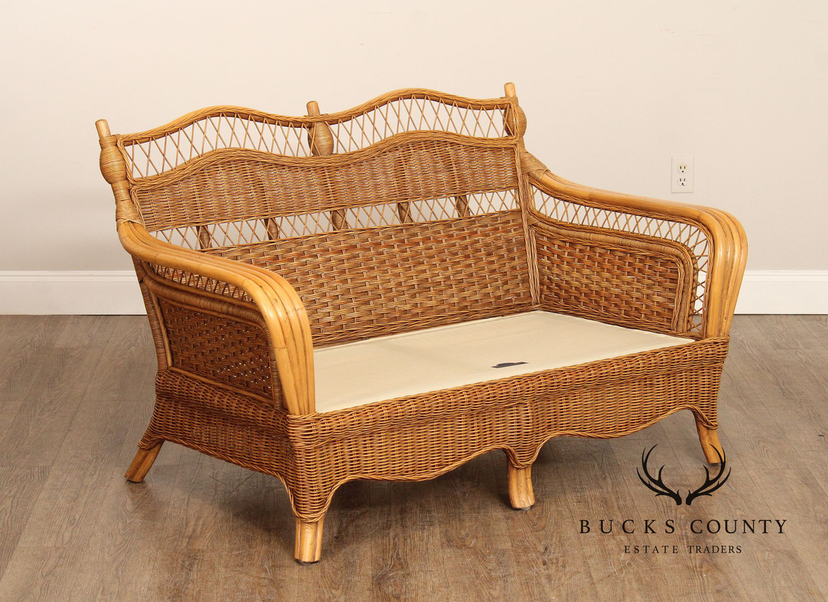 Braxton Culler Rattan and Wicker Loveseat