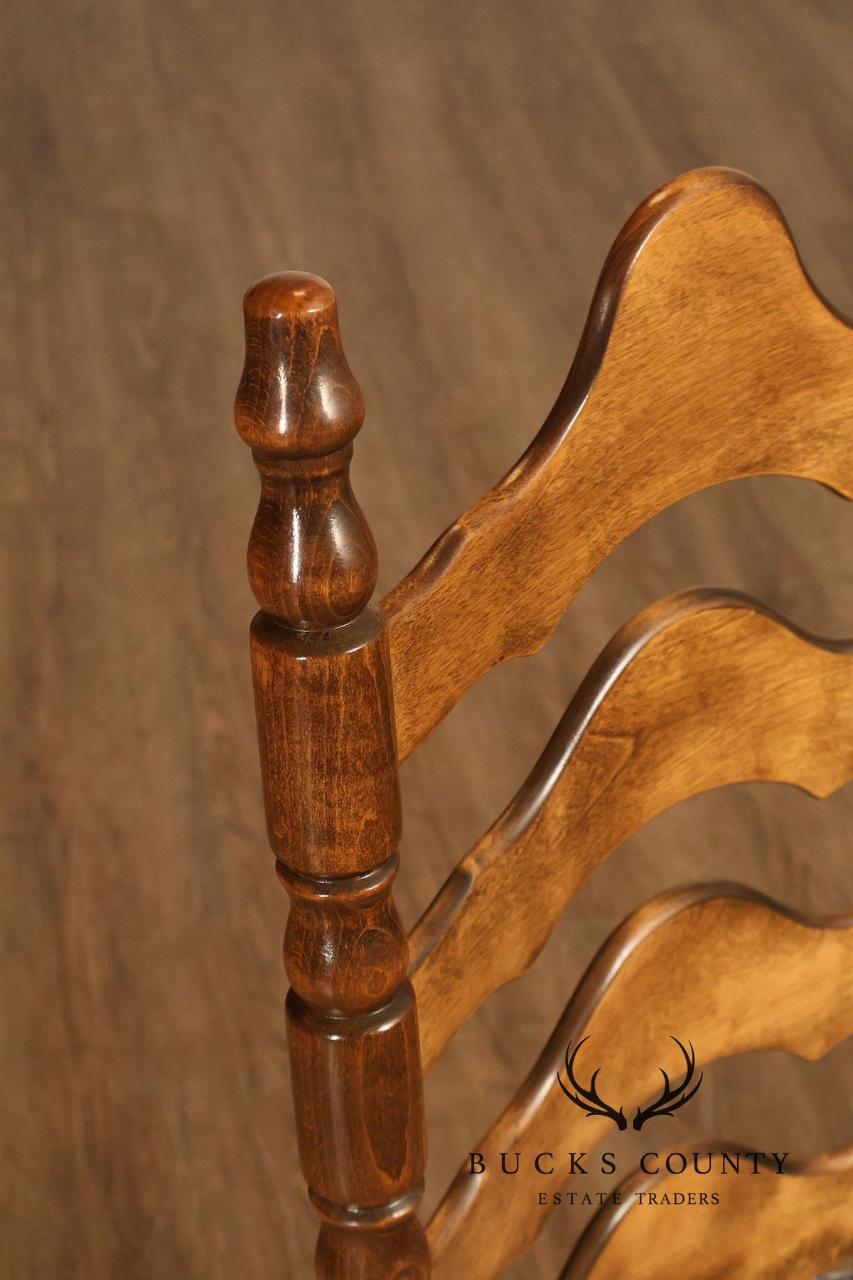 Hickory Chair Co. Set Of Six Country Ladder Back Rush Seat Dining Chairs