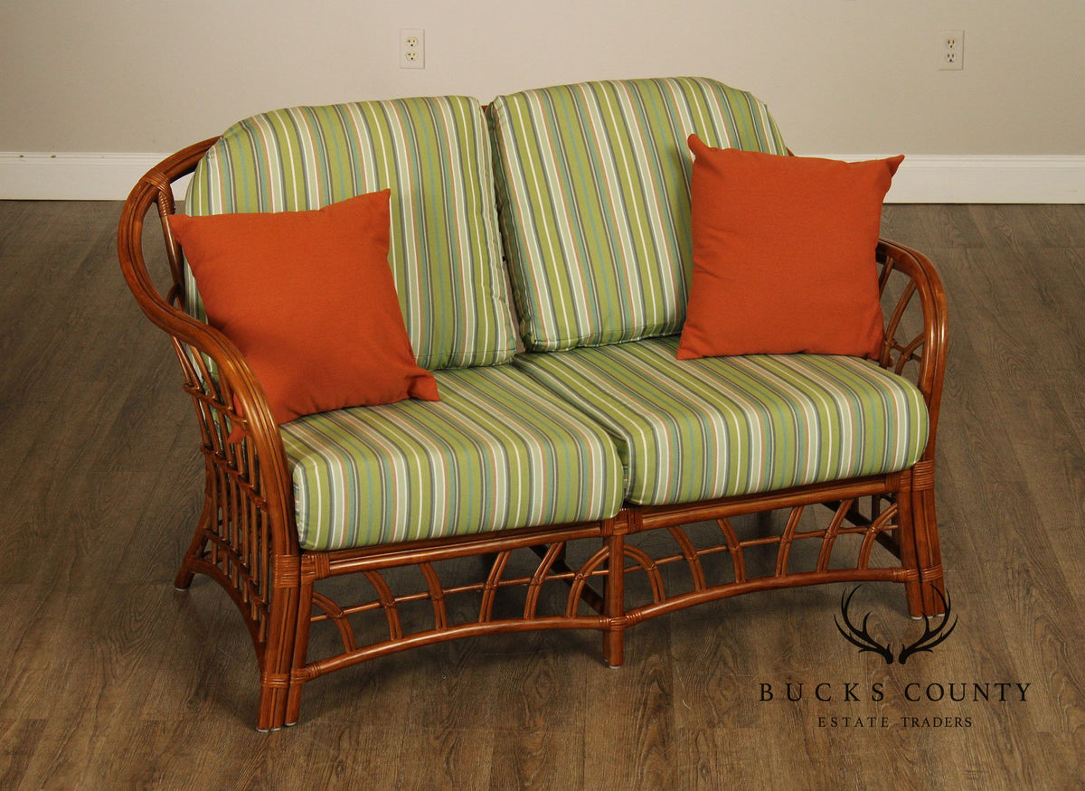 South Sea 'New Kauai' Rattan Loveseat With Sunbrella Cushions
