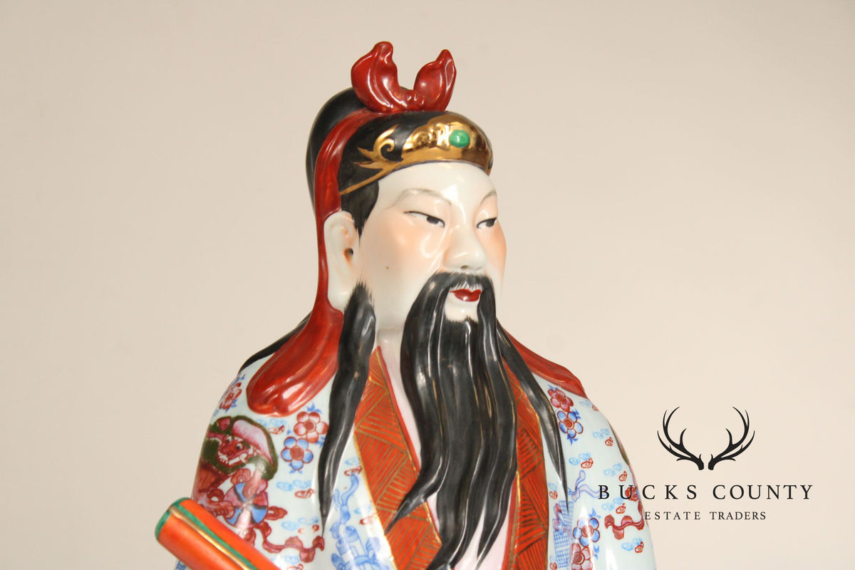 Set Of 3 Chinese Porcelain Fu Lu Shou Immortal Figurines