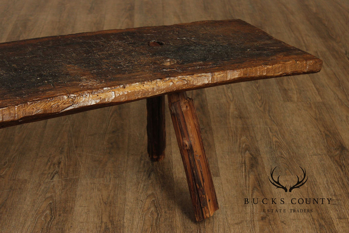 Antique Rustic Long Pig Bench