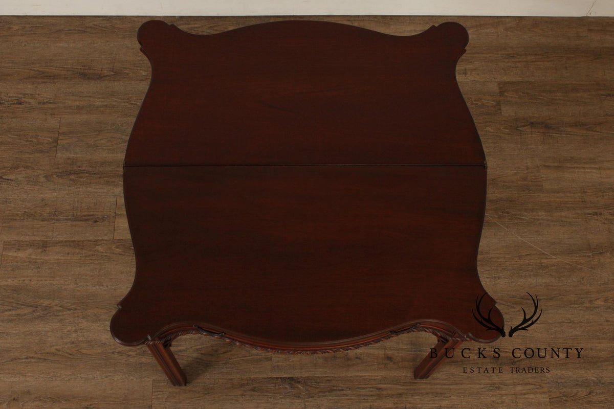 1940's Chippendale Style Mahogany Flip Top Card Table