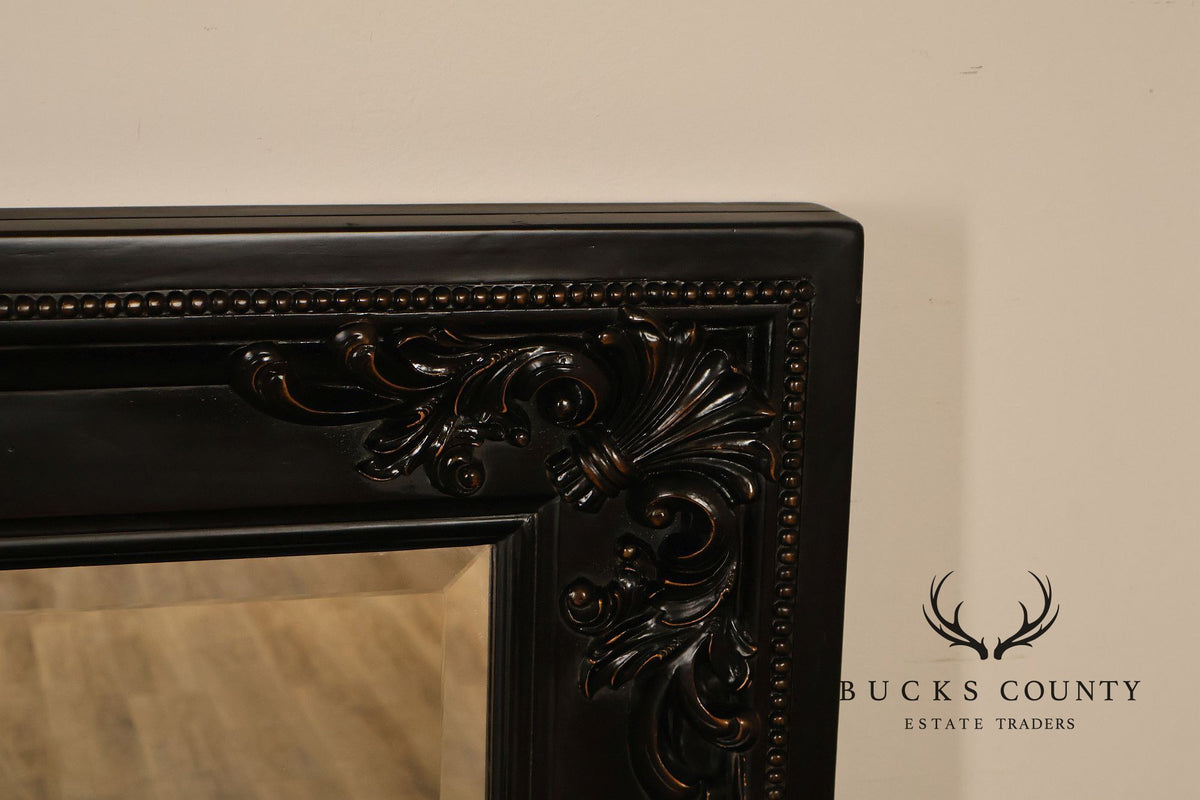 Rococo Style Large Ebonized Leaner Mirror