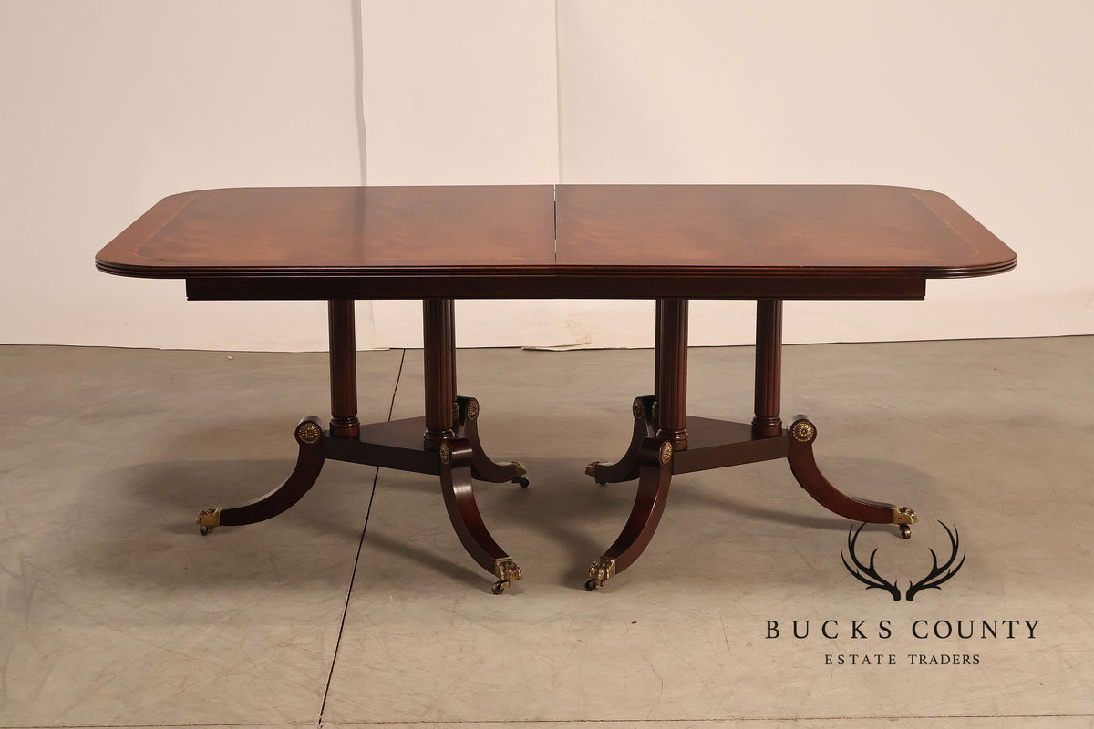 Henkel Harris Regency Style Mahogany Double Pedestal Dining Table
