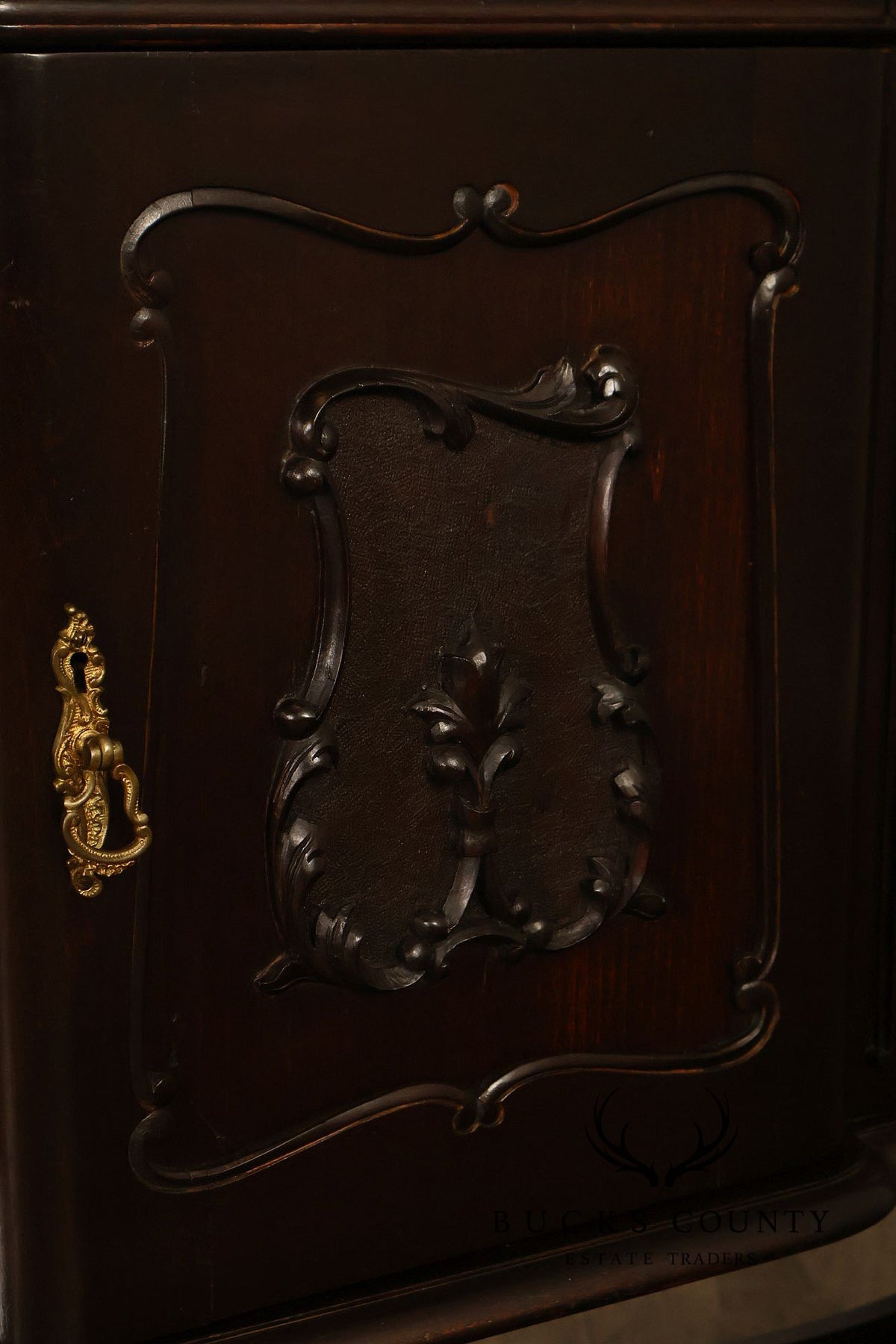 Antique Edwardian Mahogany Double Door Display Cabinet