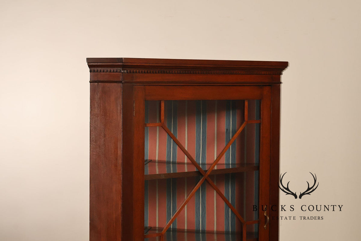 Renaissance Revival Carved Mahogany Corner Bookcase
