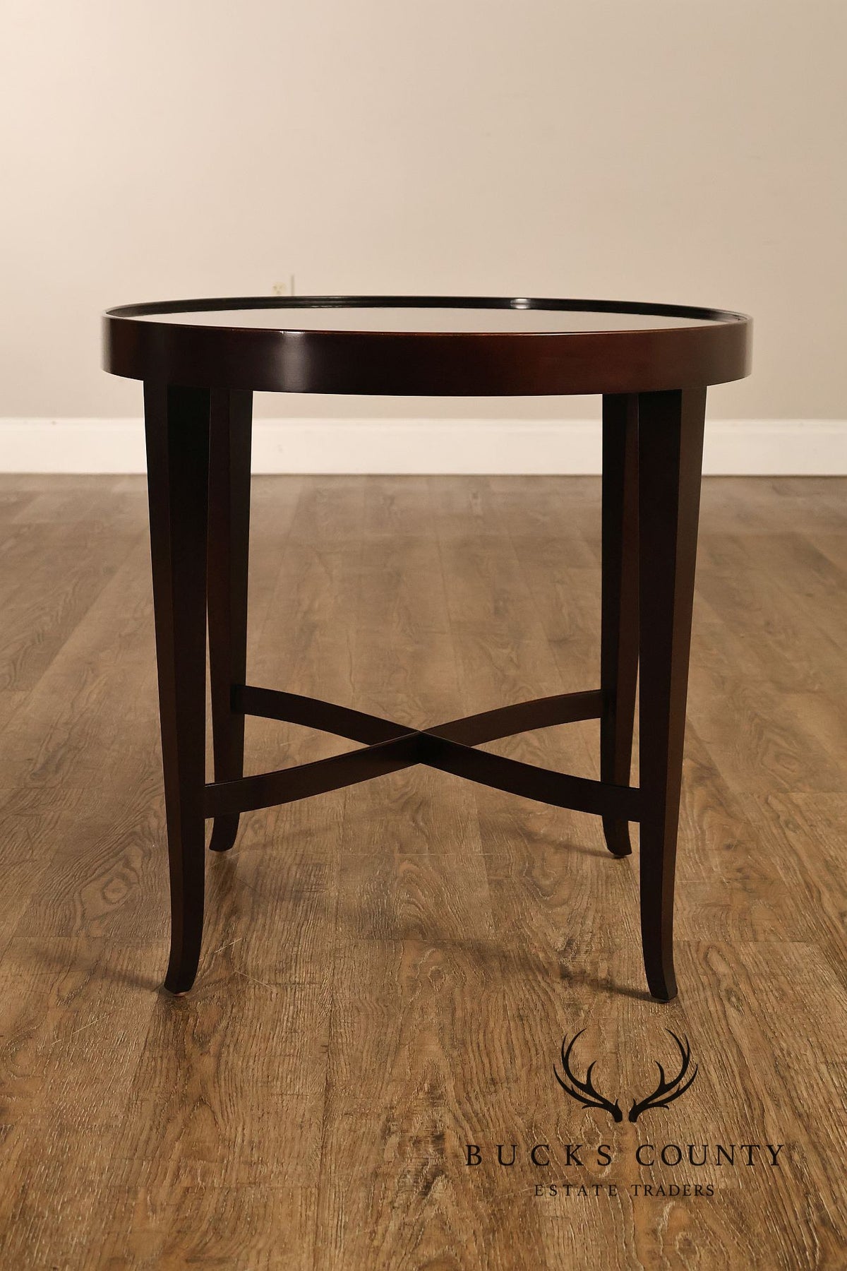 Barbara Barry For Baker Pair of Mahogany Side Tables