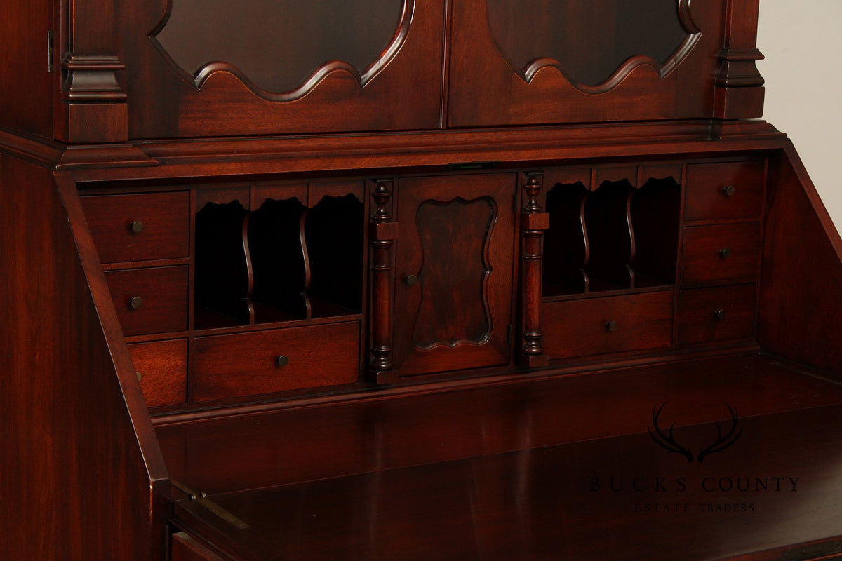 1940's Georgian Style Mahogany Secretary Bookcase