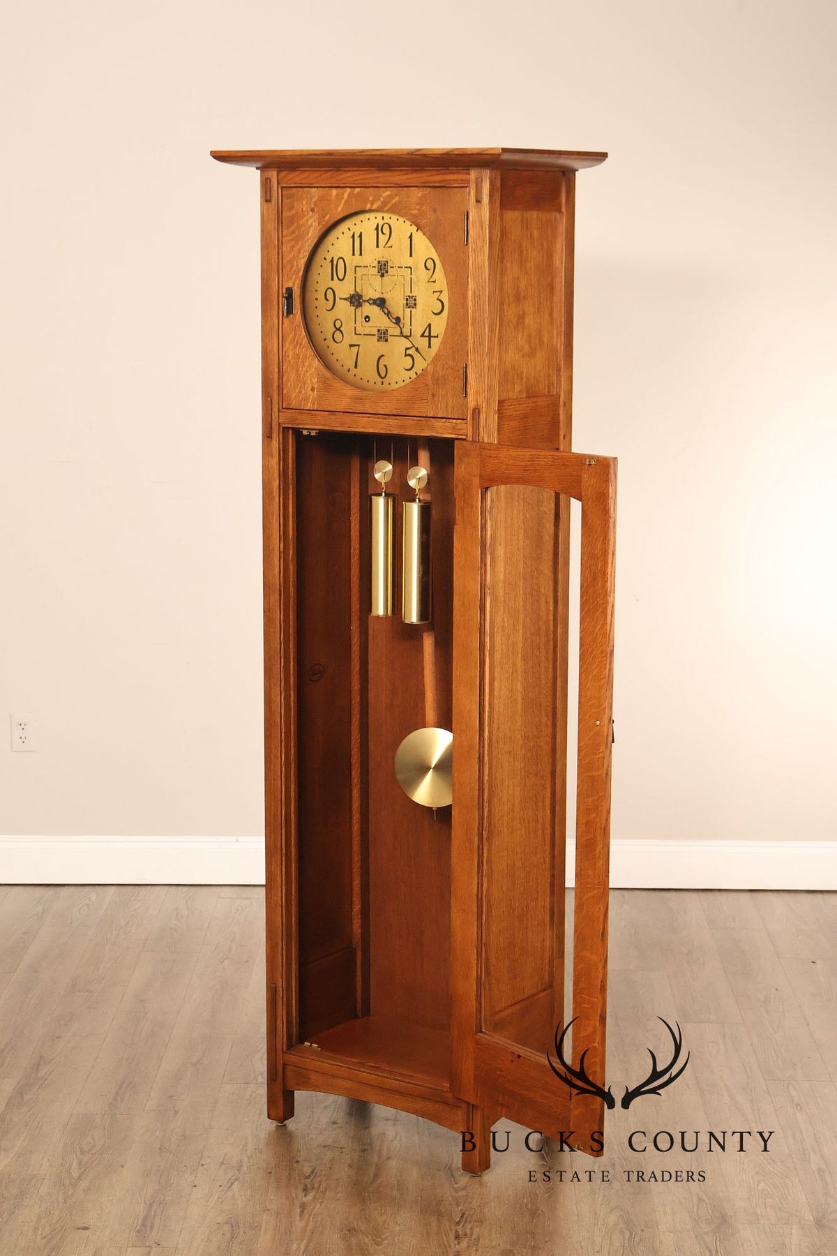 Stickley Mission Collection Oak Tall Case Clock