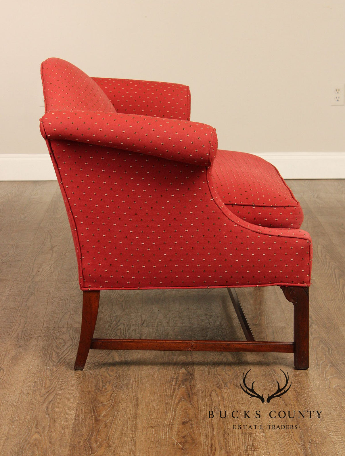 Georgian Style Upholstered Mahogany Loveseat
