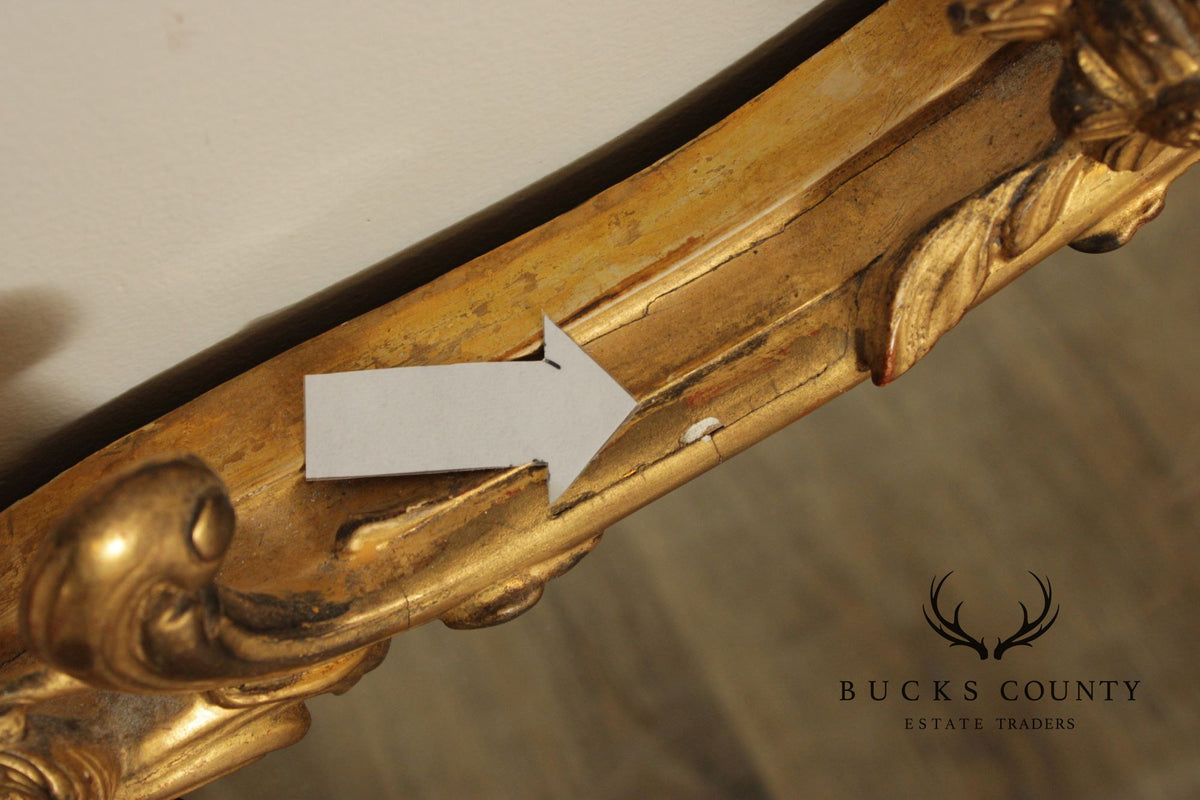 Antique Rococo Revival Giltwood Mantel Mirror