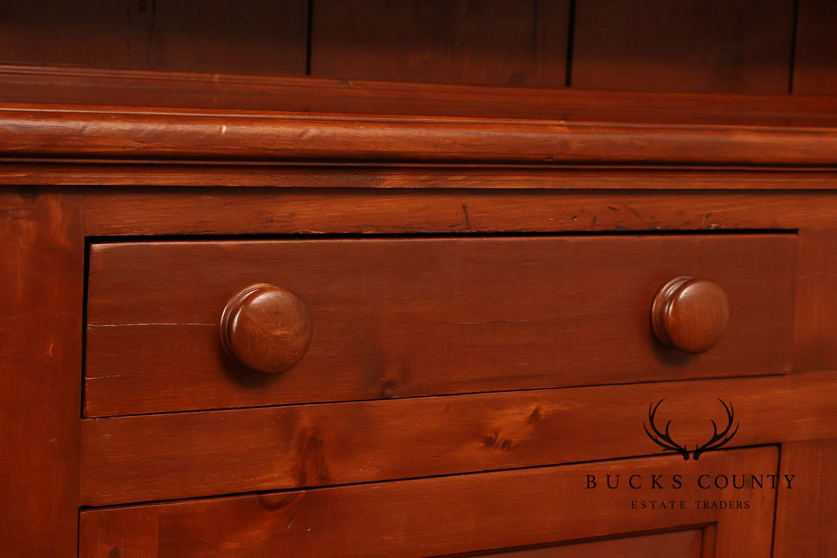 Custom Quality Farmhouse Pine Step Back Hutch