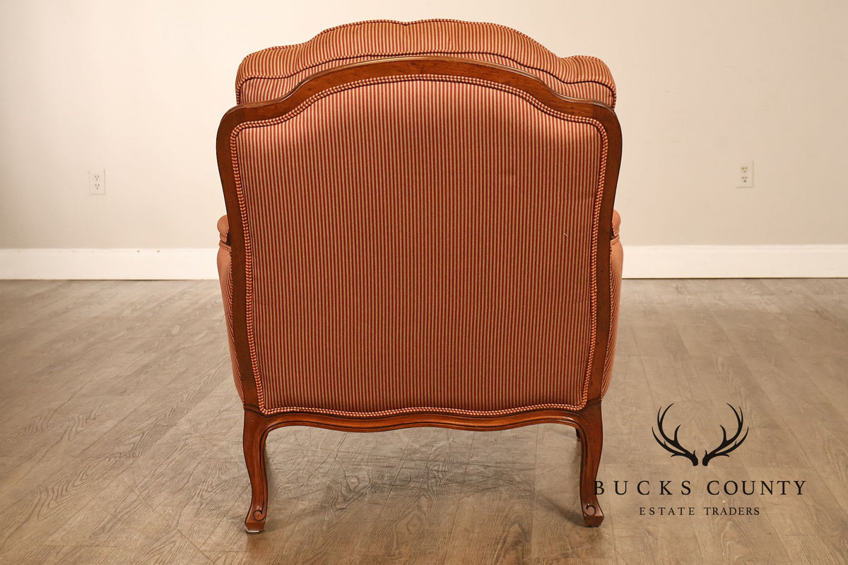 Ethan Allen French Louis XV Style Armchair and Ottoman