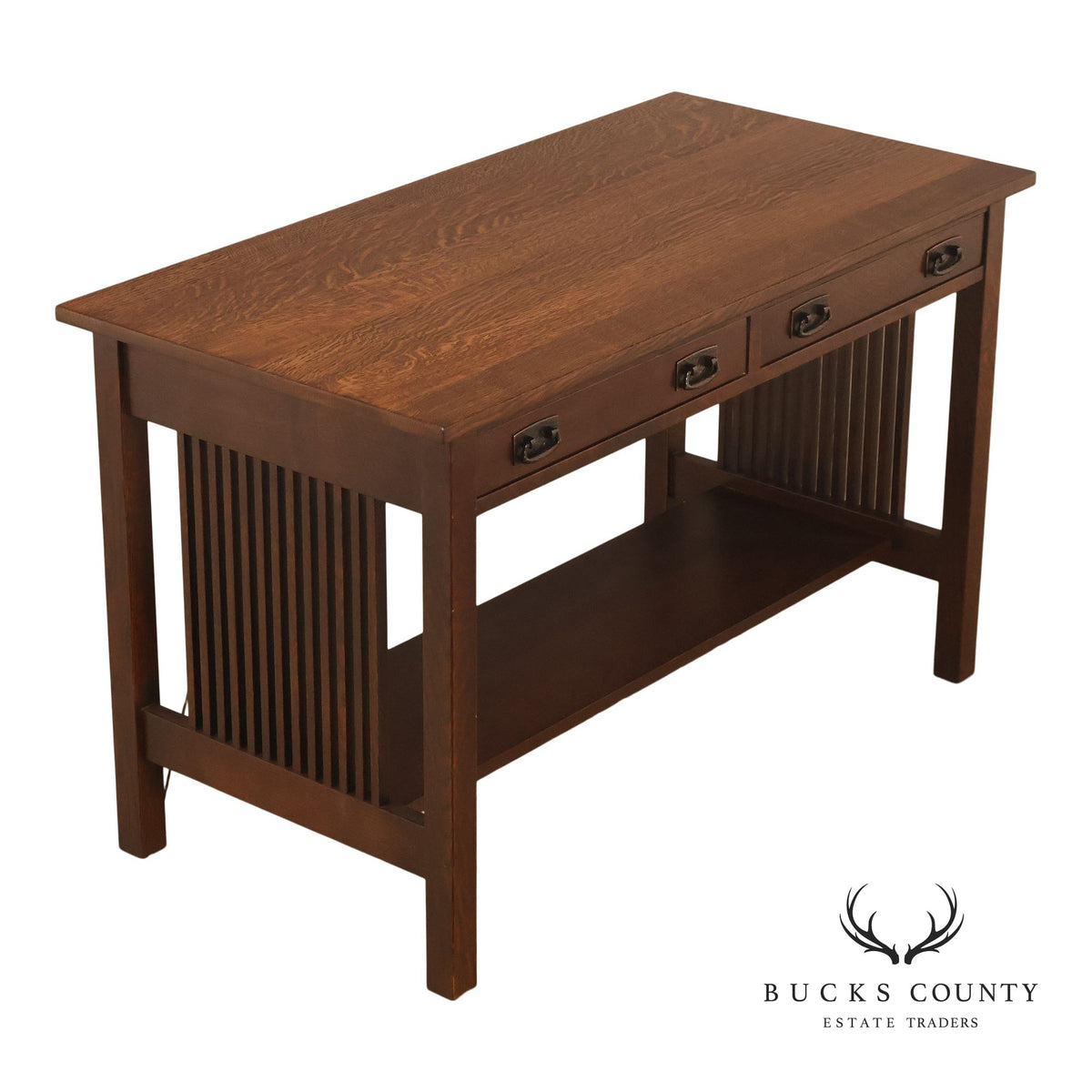 Stickley Mission Collection Oak Spindle Library Desk