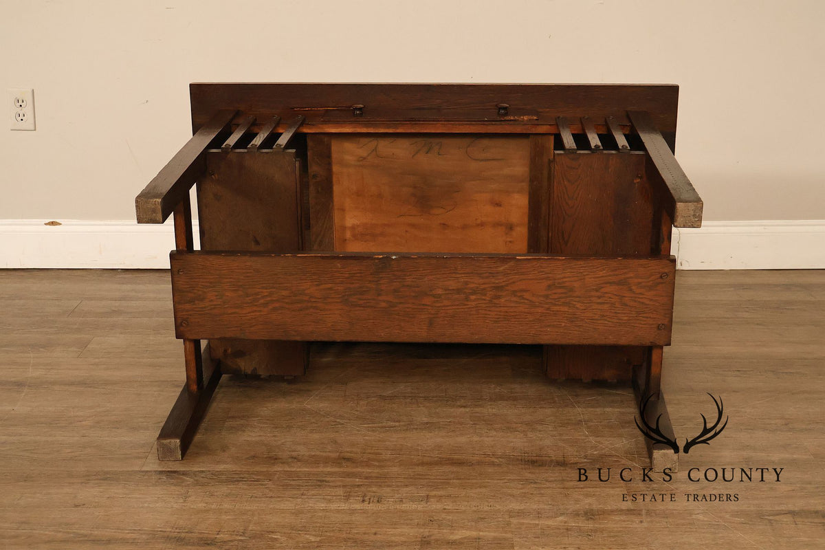 Antique Arts And Crafts Mission Oak Desk