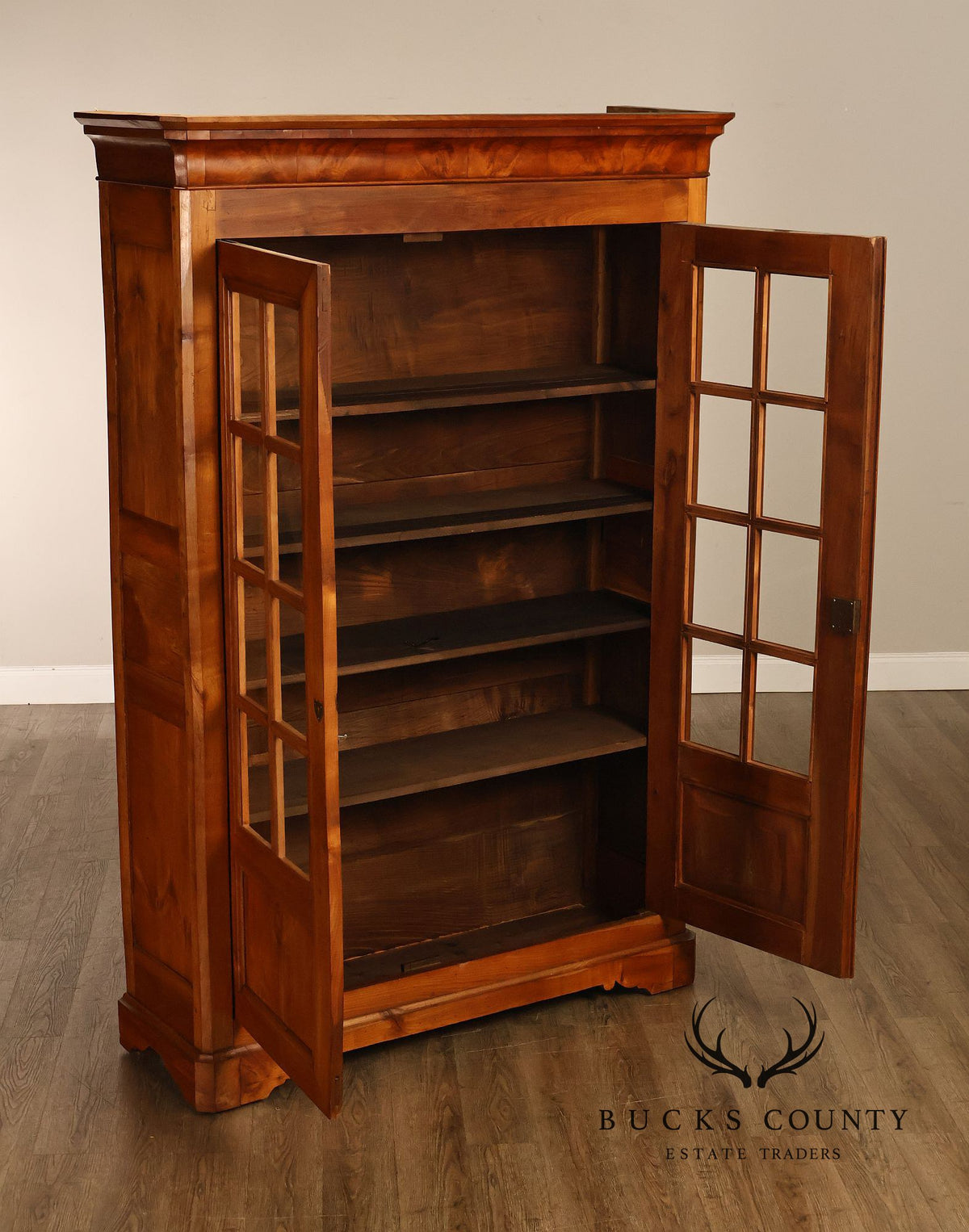 Antique French Louis Philippe Cherry Display Bookcase