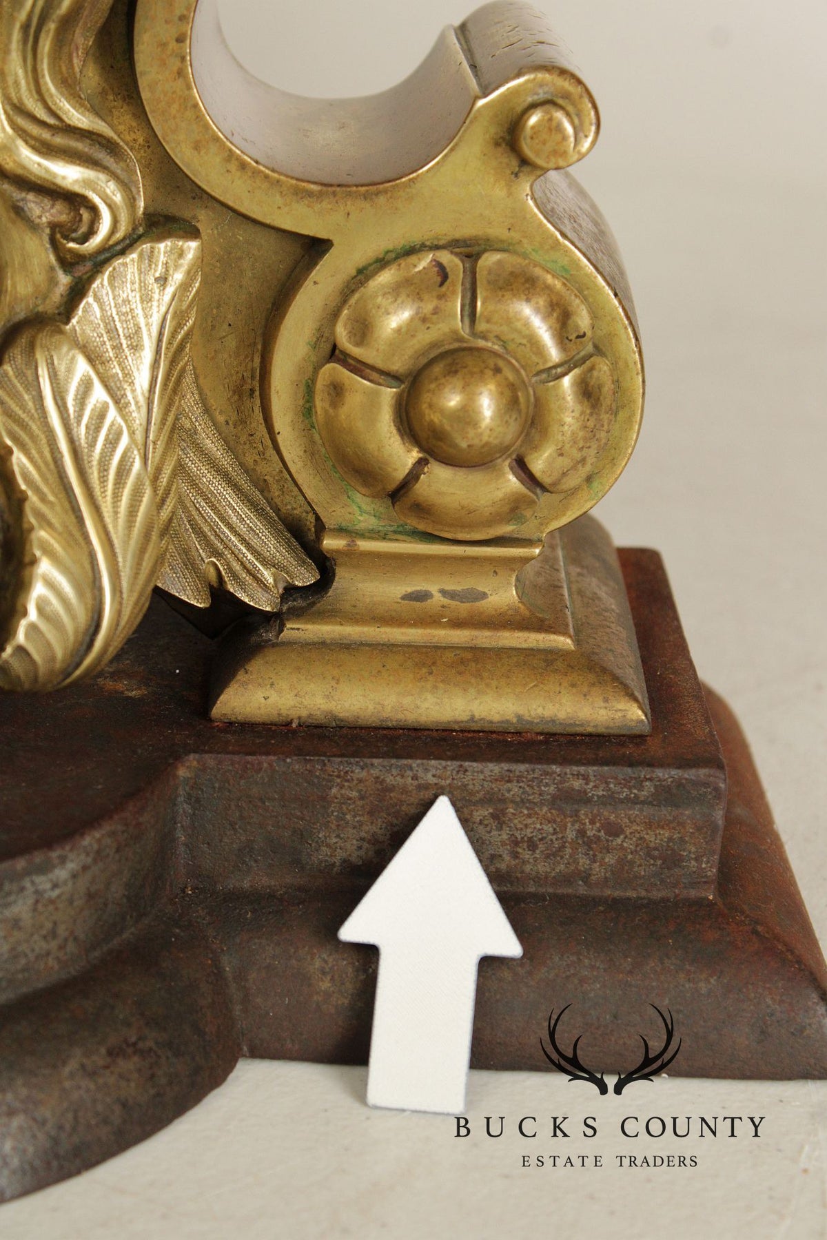 French Louis XIV Style Pair of Brass Figural 'Marmouset' Andirons