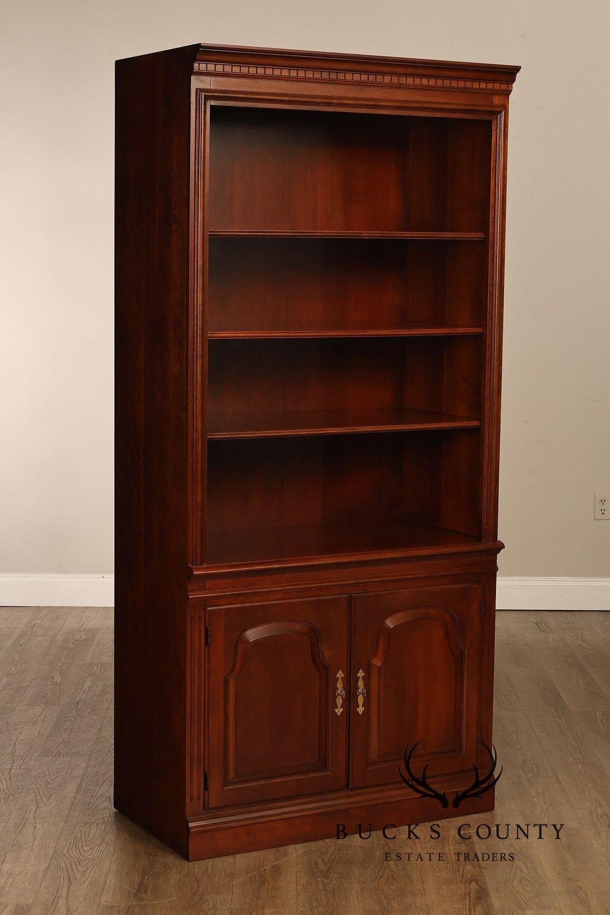 Georgian Pair Of Cherry Bookcases With Lower Cabinets