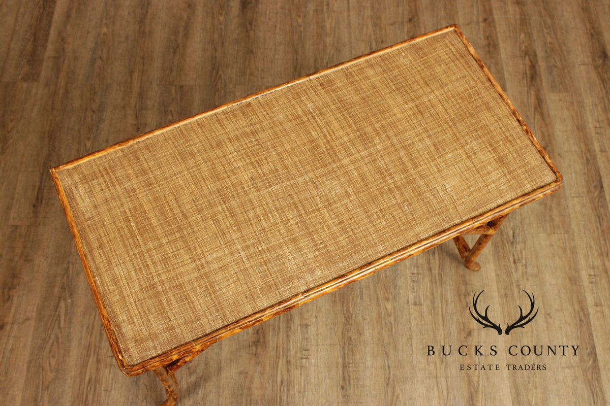 Vintage Bamboo And Rattan Writing Desk