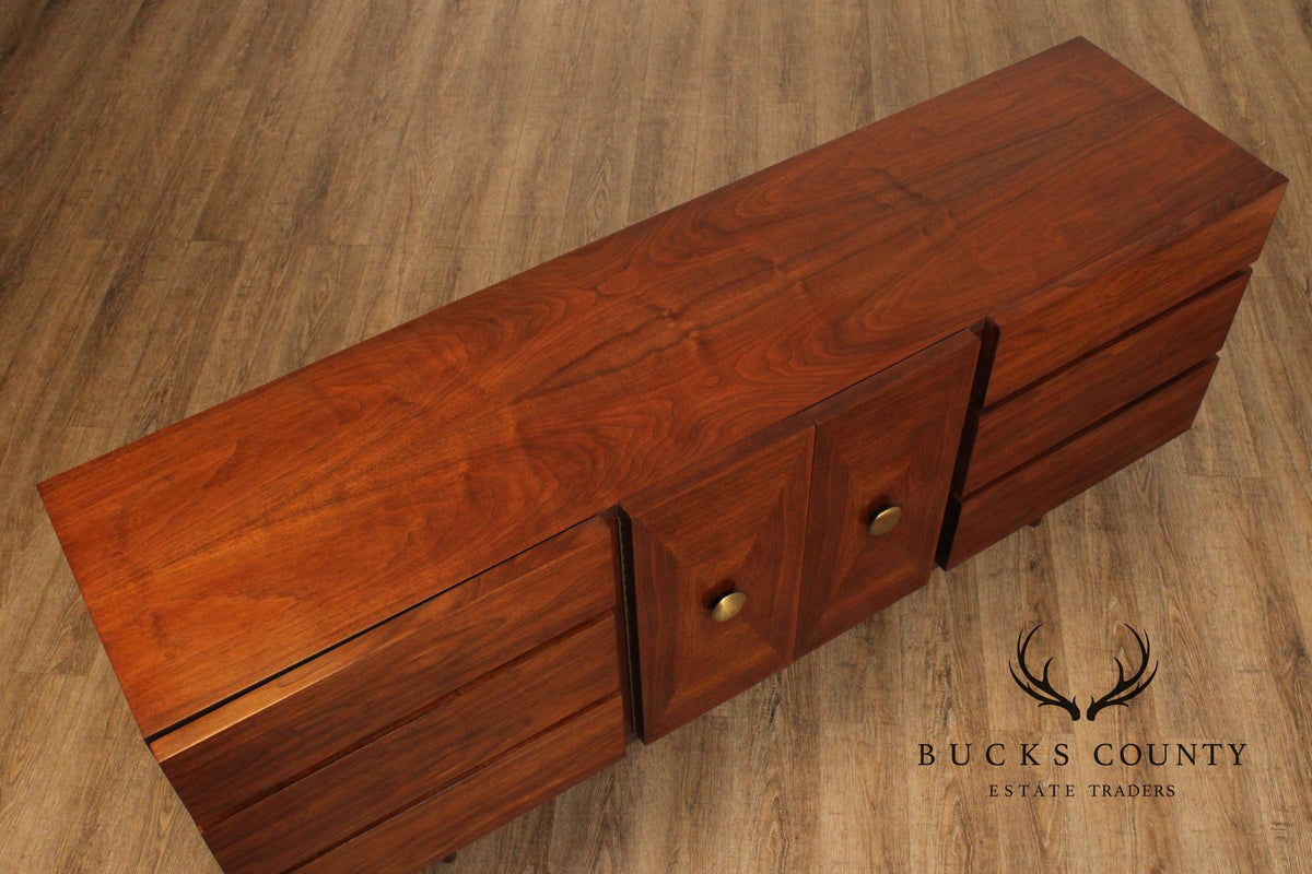 American Of Martinsville Mid-Century Modern Walnut Long Dresser