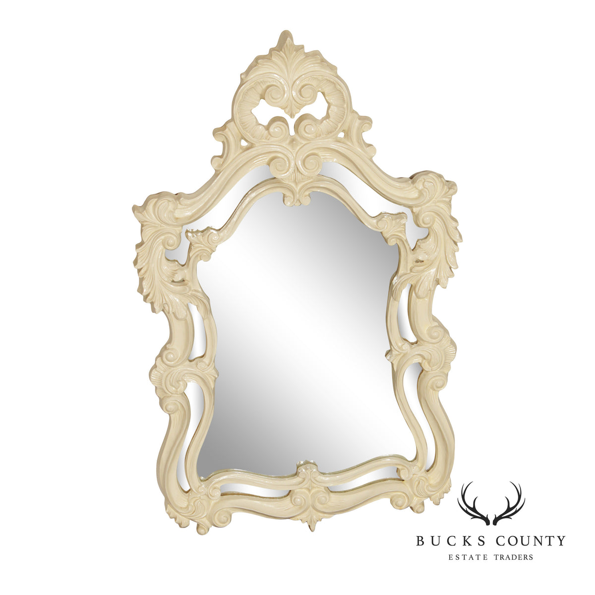 Rococo Style Cream Painted Wall Mirror