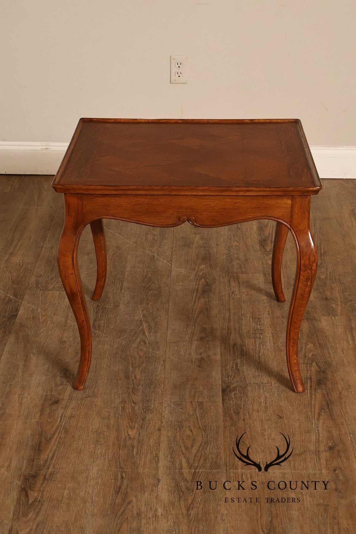 Italian Louis XV Style Oak Parquetry Side Table